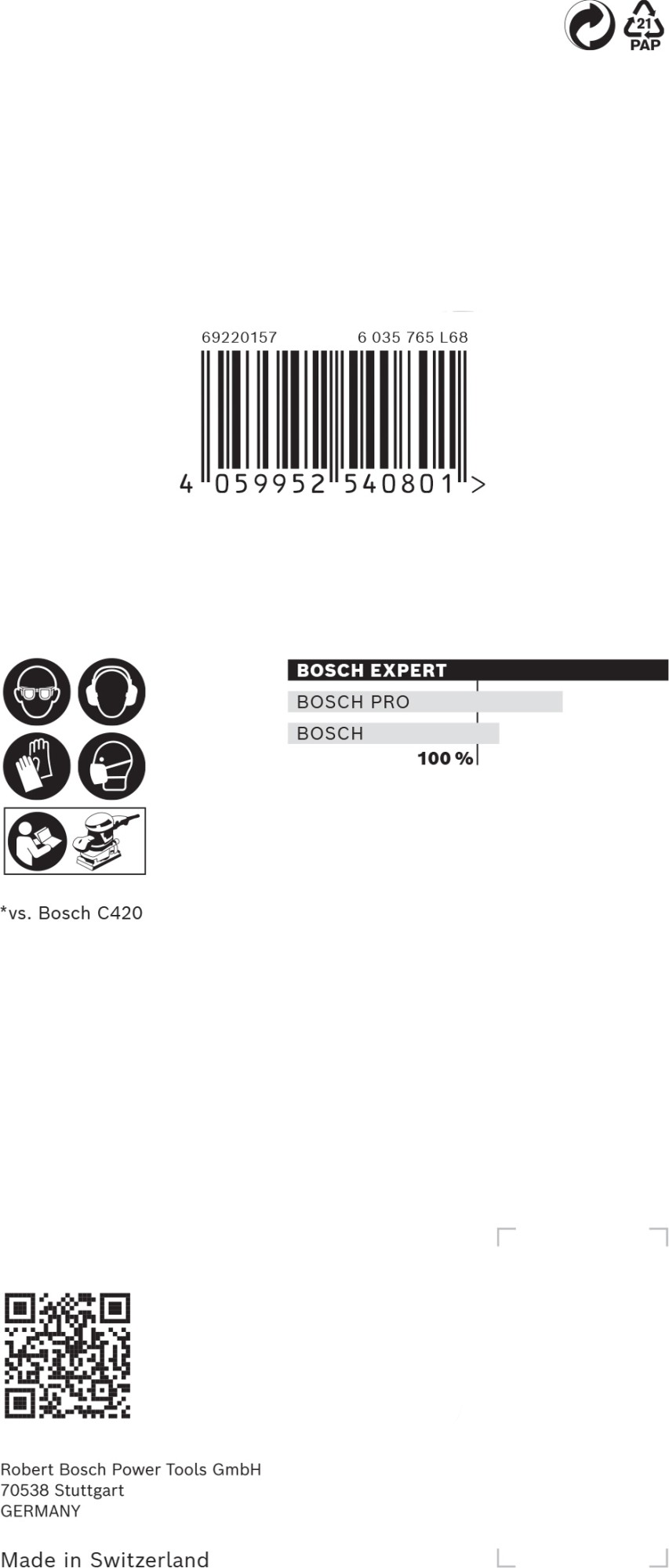 Malla de lija EXPERT M480 para lijadoras orbitales de 80 x 133 mm, G 400, 10 unidades