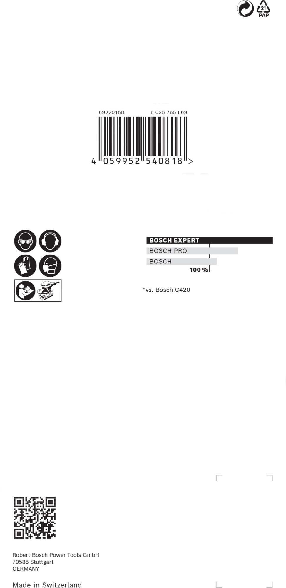 Malla de lija EXPERT M480 para lijadoras orbitales de 93 x 186 mm, G 80, 10 unidades