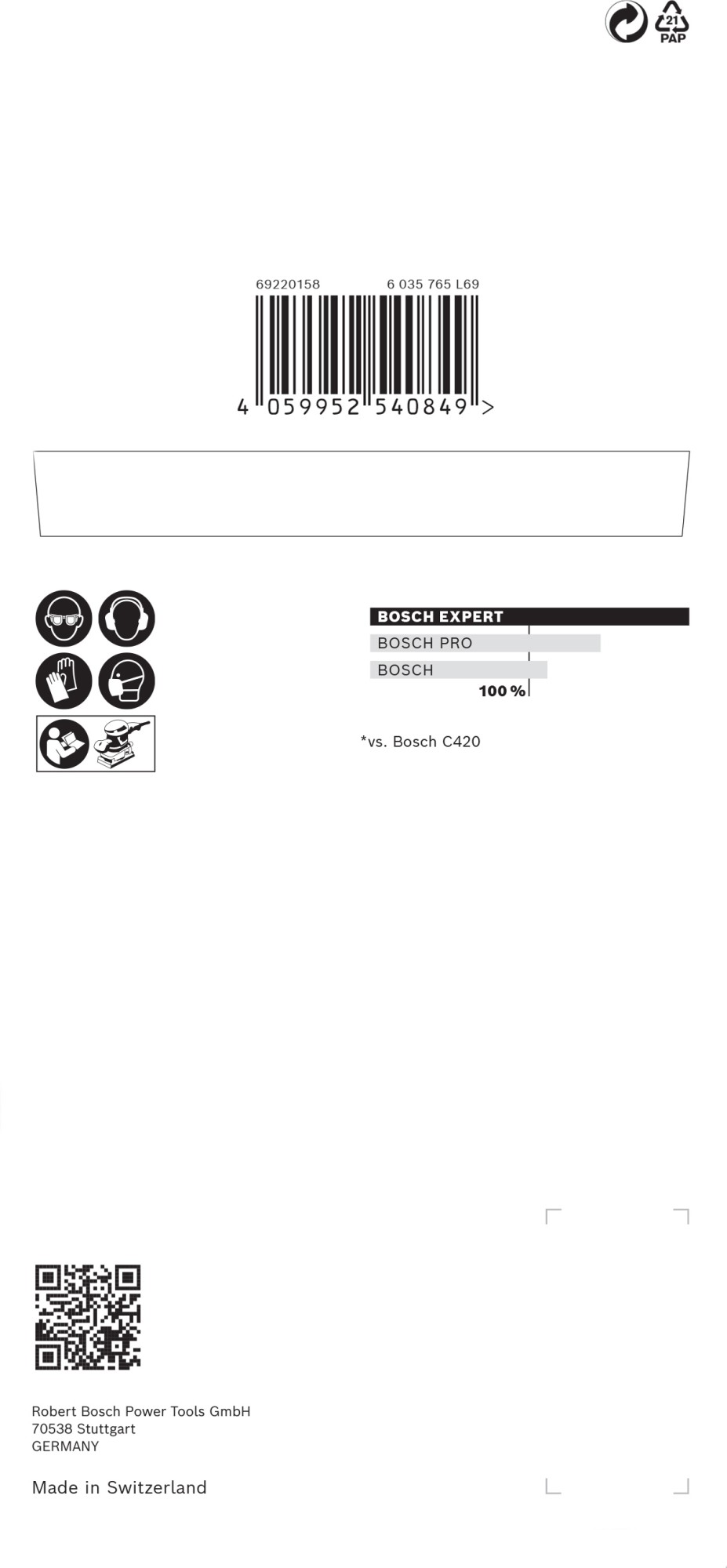 Malla de lija EXPERT M480 para lijadoras orbitales de 93 x 186 mm, G 150, 10 unidades