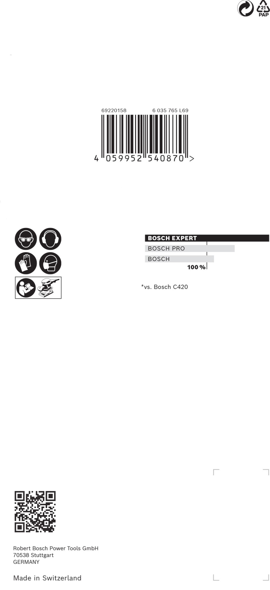 Malla de lija EXPERT M480 para lijadoras orbitales de 93 x 186 mm, G 240, 10 unidades