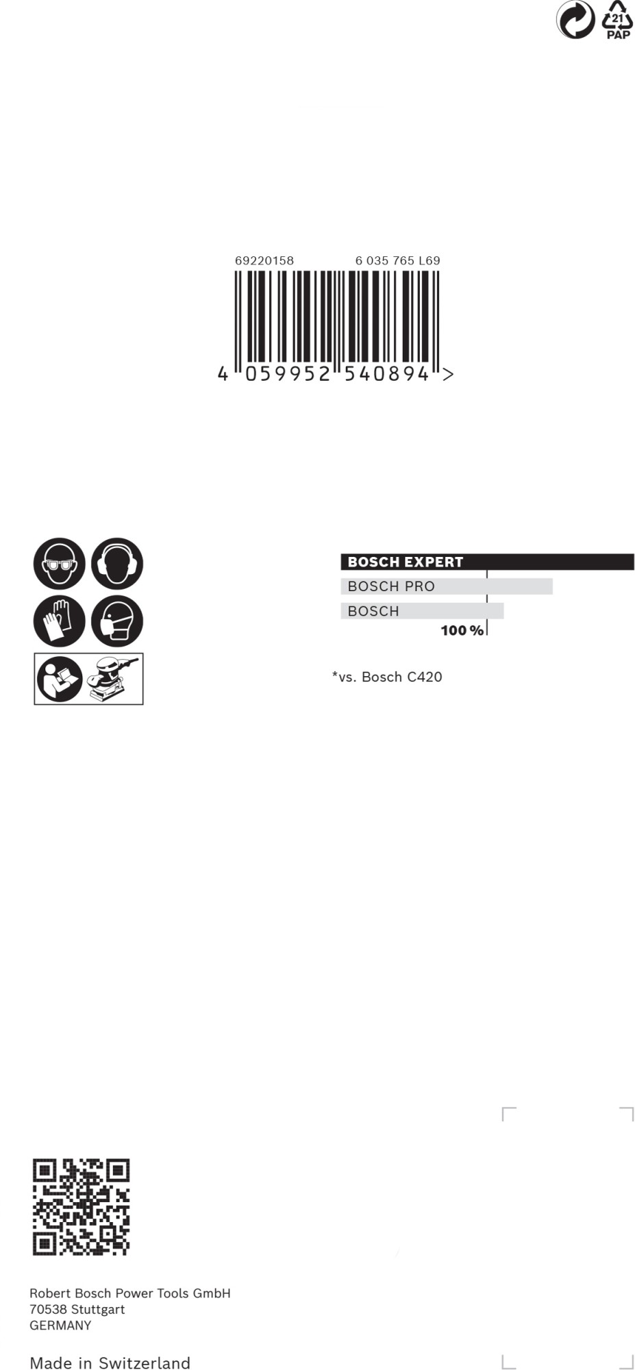 Malla de lija EXPERT M480 para lijadoras orbitales de 93 x 186 mm, G 400, 10 unidades