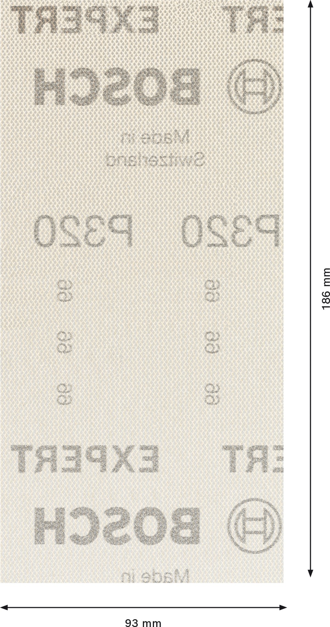 Malla de lija EXPERT M480 para lijadoras orbitales de 93 x 186 mm, G 320, 50 unidades