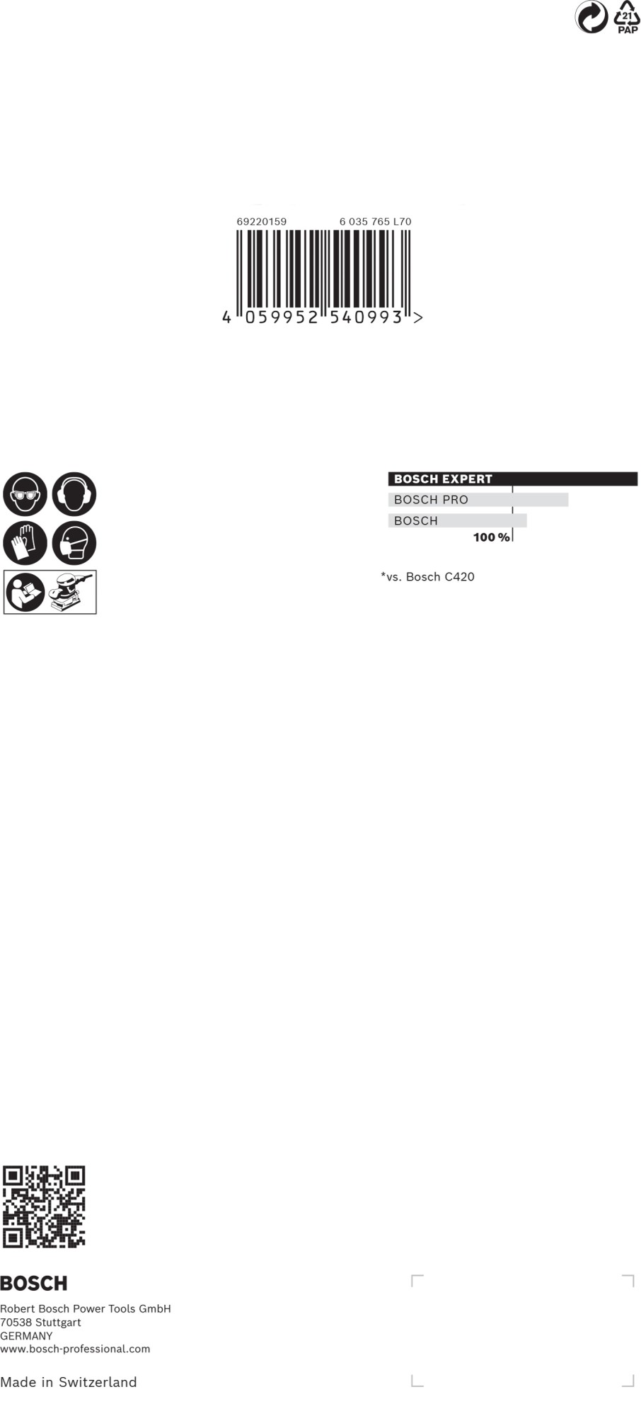 Malla de lija EXPERT M480 para lijadoras orbitales de 115 x 230 mm, G 80, 10 unidades