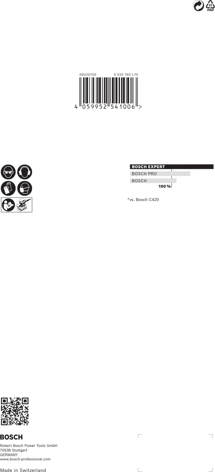 Malla de lija EXPERT M480 para lijadoras orbitales de 115 x 230 mm, G 100, 10 unidades