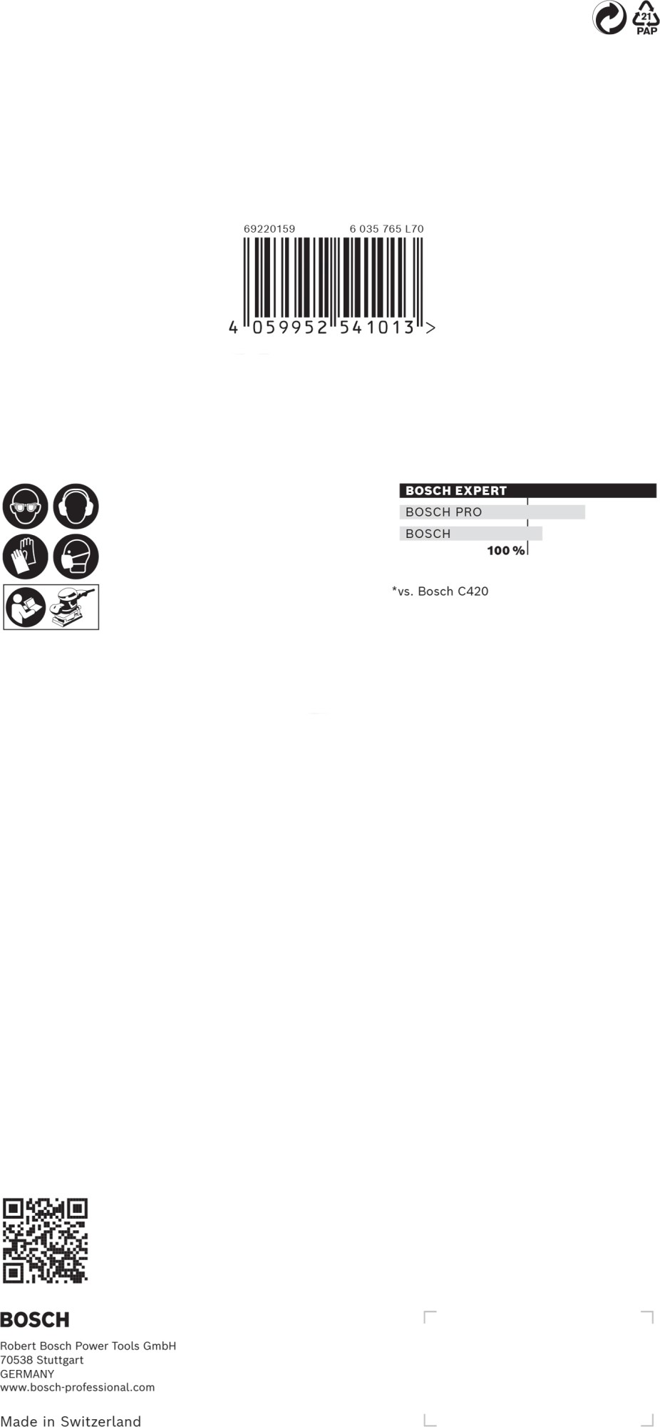 Malla de lija EXPERT M480 para lijadoras orbitales de 115 x 230 mm, G 120, 10 unidades