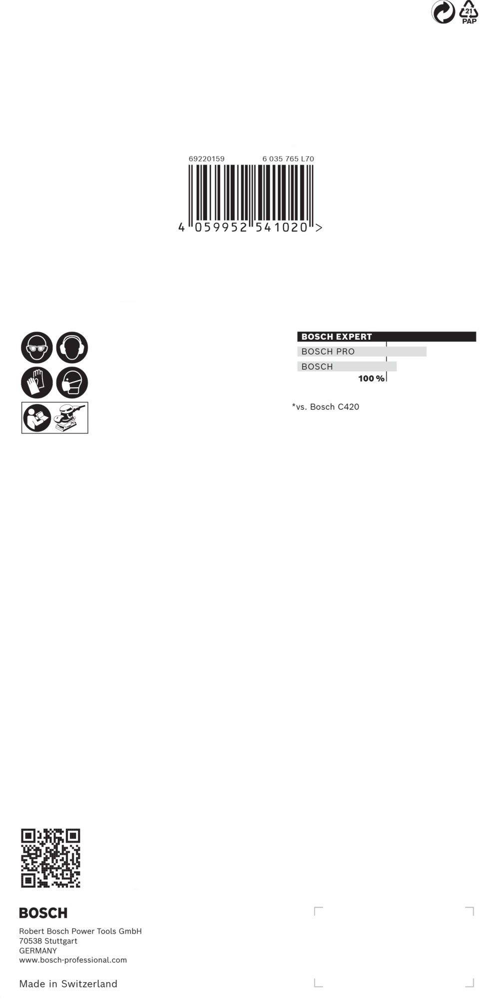 Malla de lija EXPERT M480 para lijadoras orbitales de 115 x 230 mm, G 150, 10 unidades