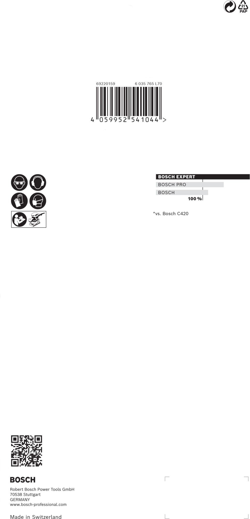 Malla de lija EXPERT M480 para lijadoras orbitales de 115 x 230 mm, G 220, 10 unidades