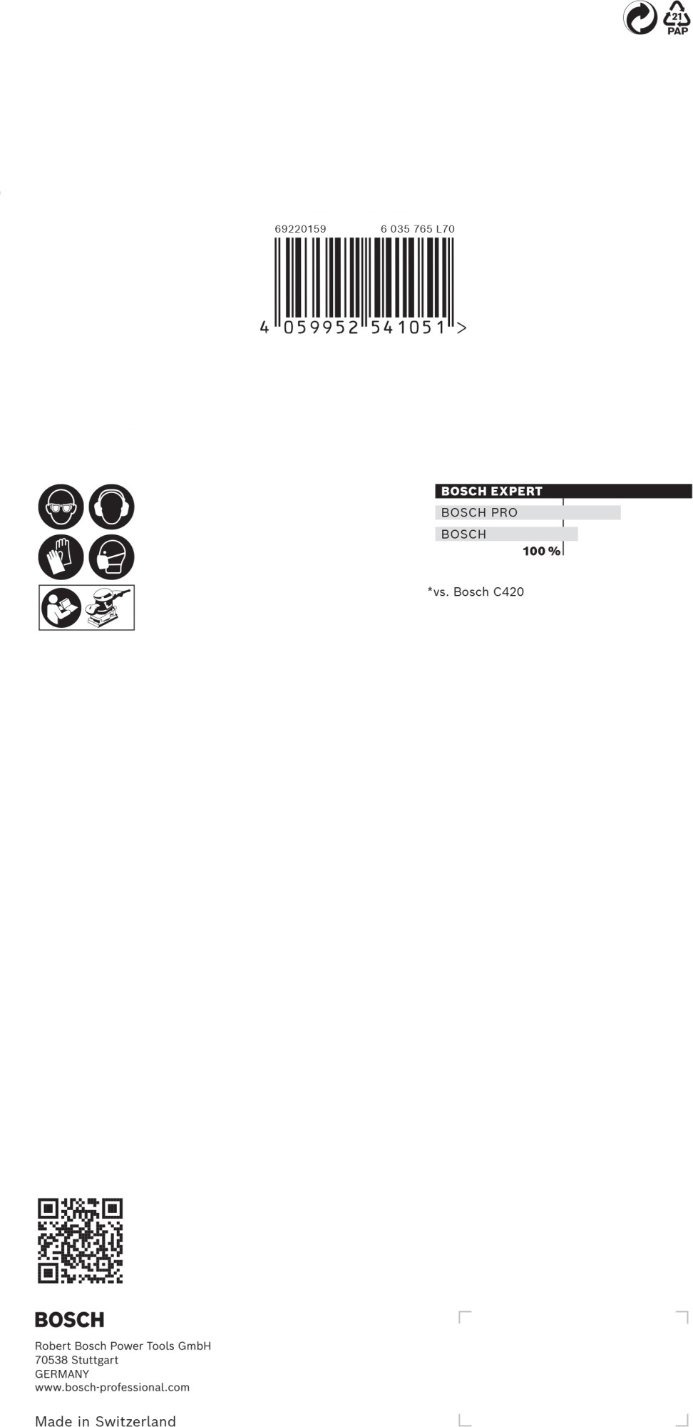 Malla de lija EXPERT M480 para lijadoras orbitales de 115 x 230 mm, G 240, 10 unidades