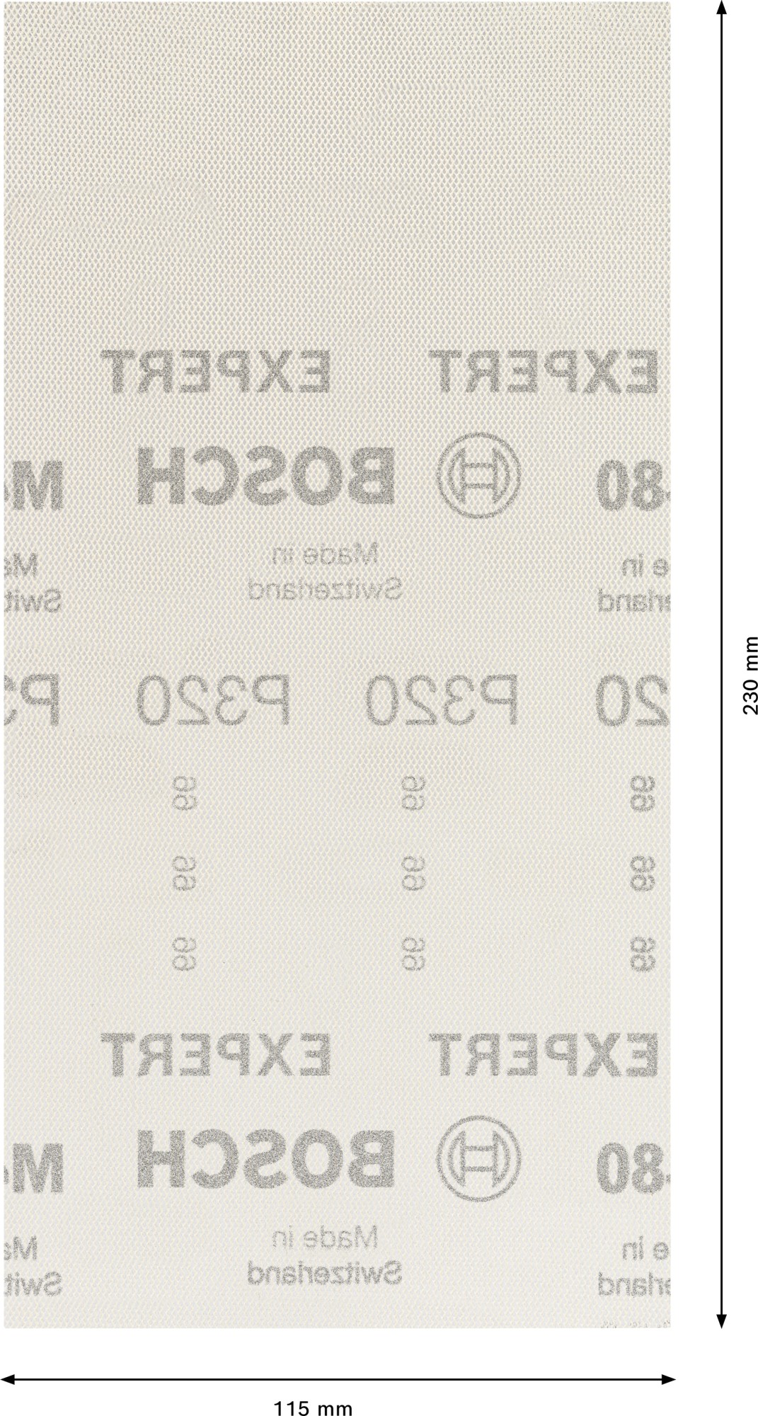 Malla de lija EXPERT M480 para lijadoras orbitales de 115 x 230 mm, G 320, 10 unidades