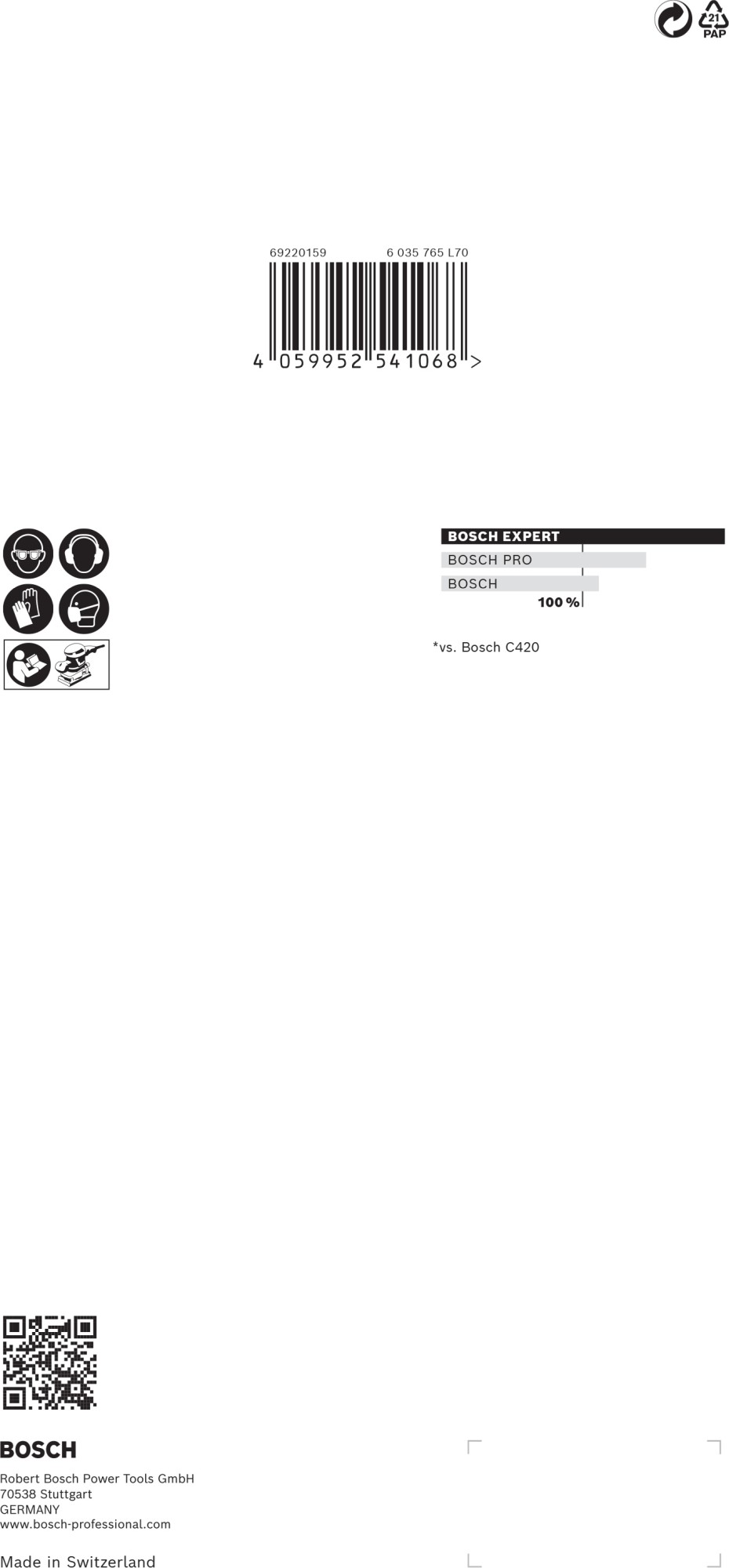 Malla de lija EXPERT M480 para lijadoras orbitales de 115 x 230 mm, G 320, 10 unidades