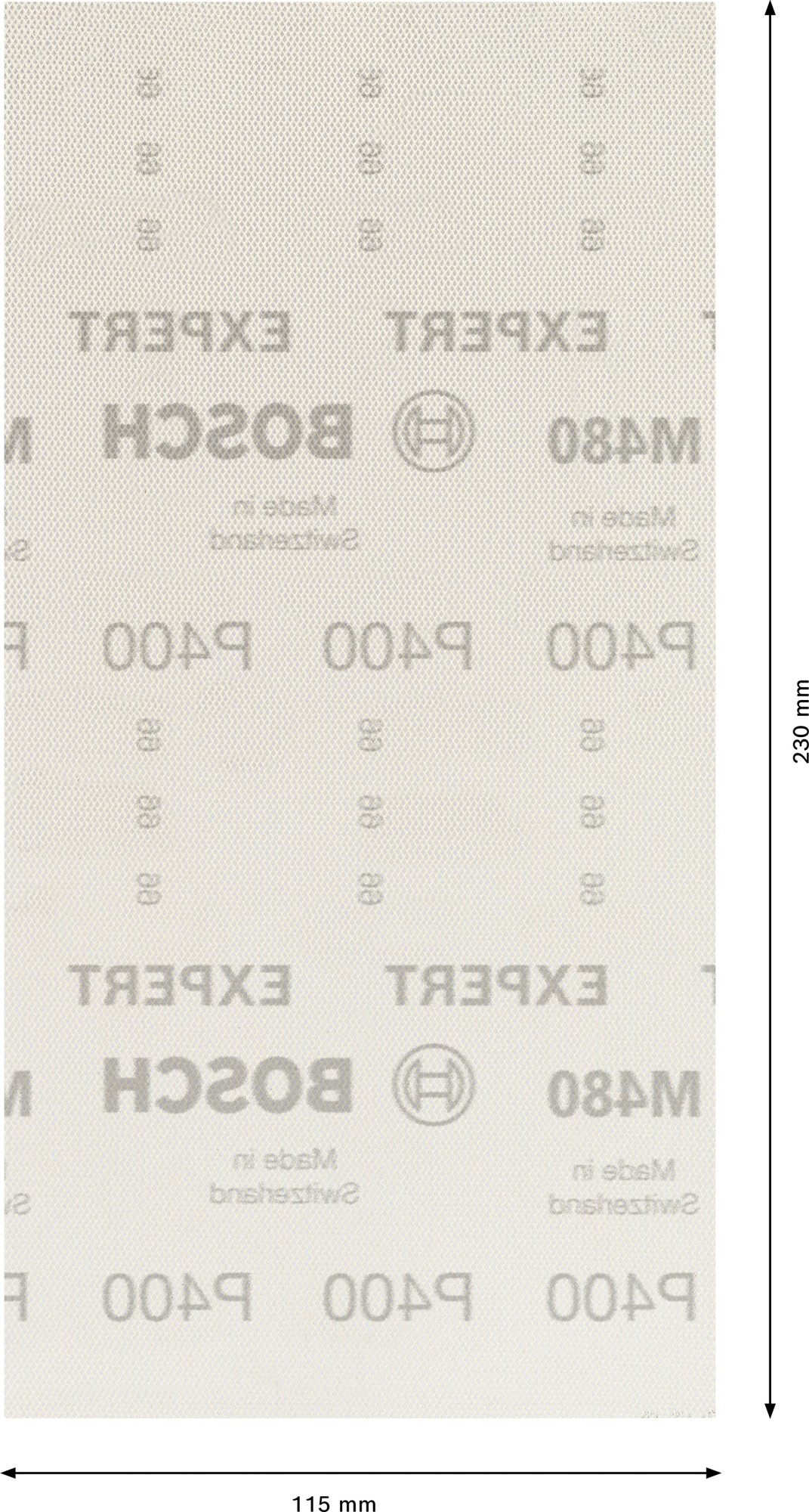 Malla de lija EXPERT M480 para lijadoras orbitales de 115 x 230 mm, G 400, 10 unidades