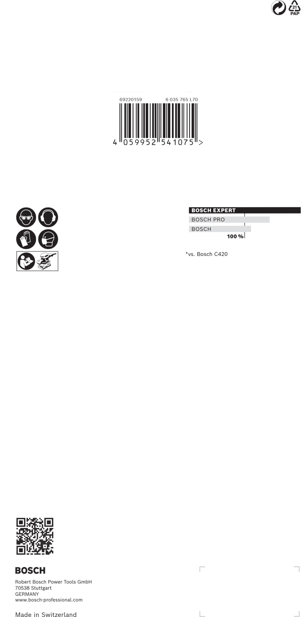 Malla de lija EXPERT M480 para lijadoras orbitales de 115 x 230 mm, G 400, 10 unidades