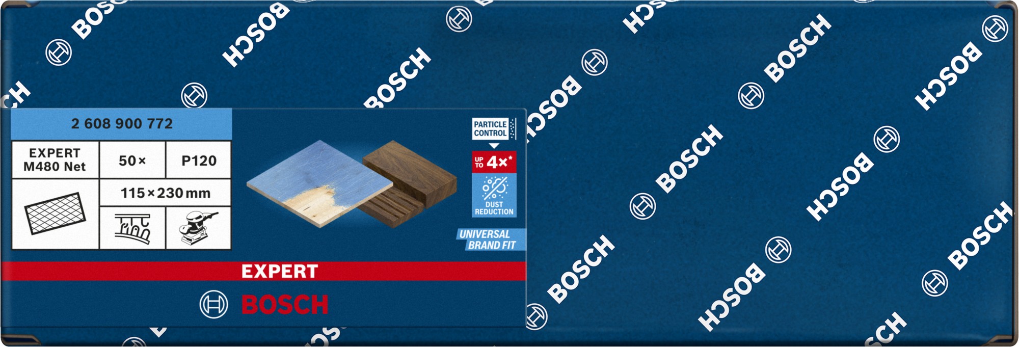 Malla de lija EXPERT M480 para lijadoras orbitales de 115 x 230 mm, G 120, 50 unidades