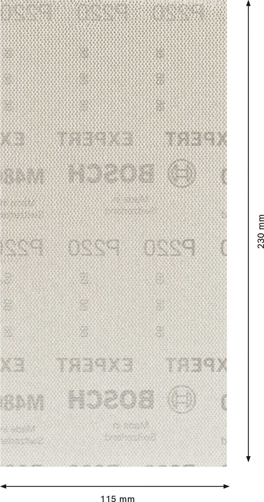 Malla de lija EXPERT M480 para lijadoras orbitales de 115 x 230 mm, G 220, 50 unidades