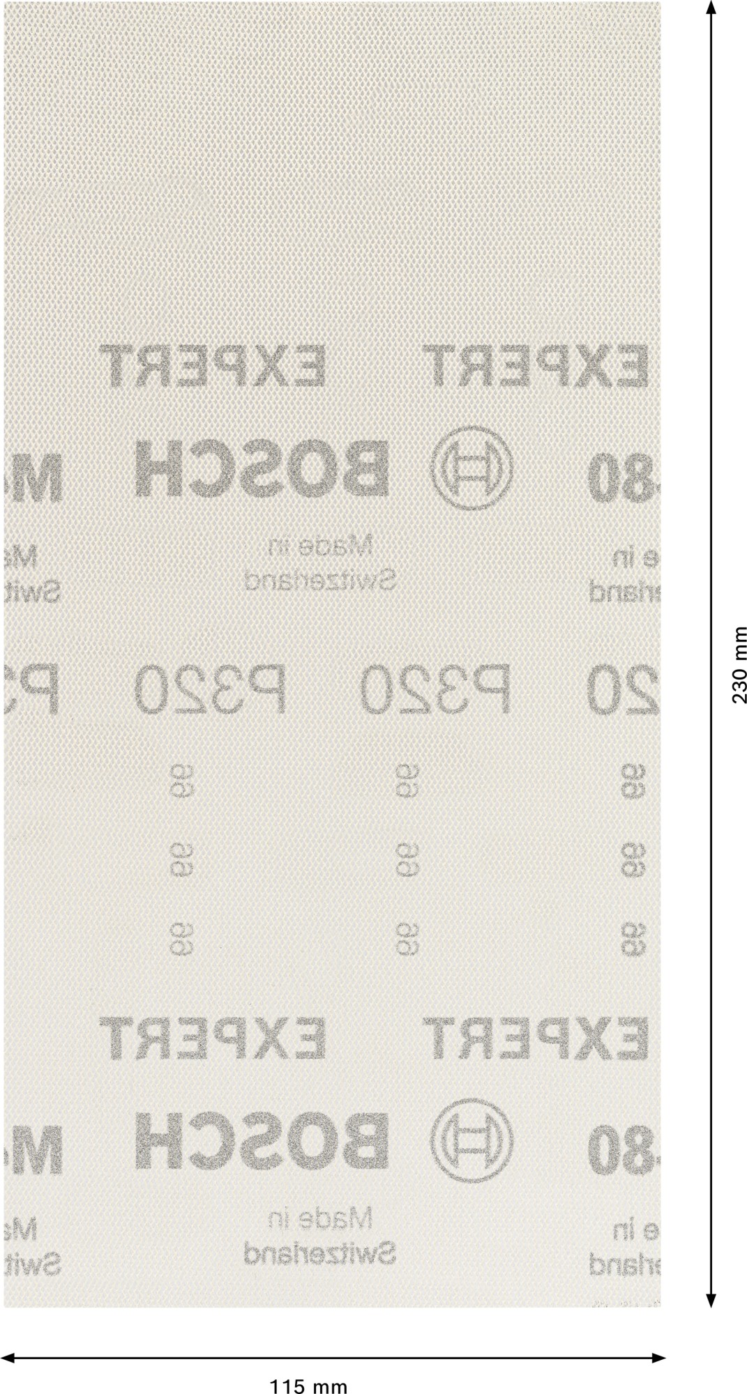 Malla de lija EXPERT M480 para lijadoras orbitales de 115 x 230 mm, G 320, 50 unidades