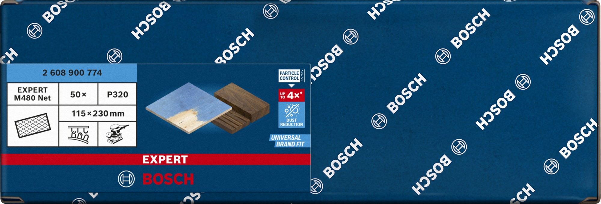 Malla de lija EXPERT M480 para lijadoras orbitales de 115 x 230 mm, G 320, 50 unidades