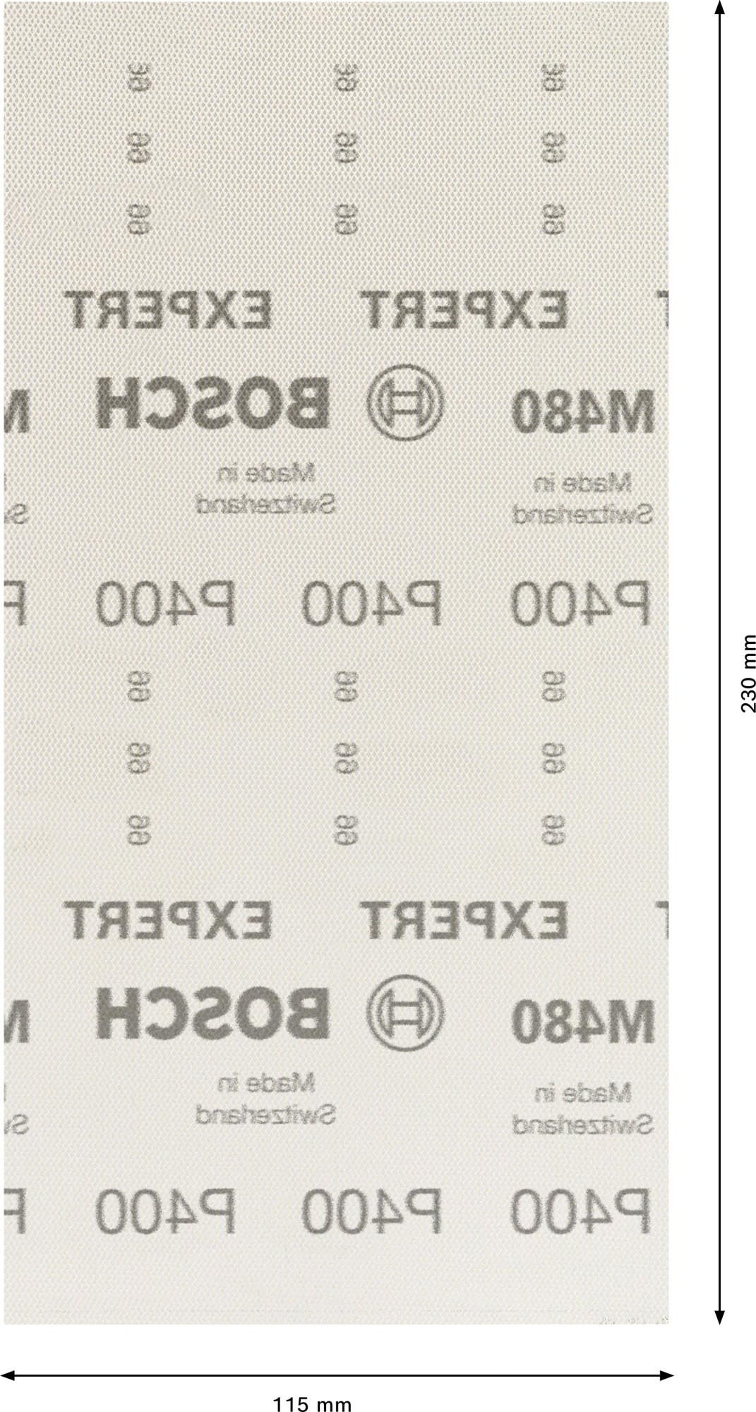 Malla de lija EXPERT M480 para lijadoras orbitales de 115 x 230 mm, G 400, 50 unidades