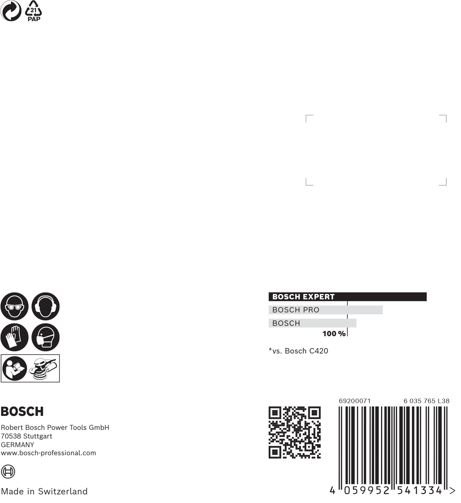 Papel de lija EXPERT C470 con 8 orificios para lijadoras excéntricas de 115 mm, G 60, 5 unidades