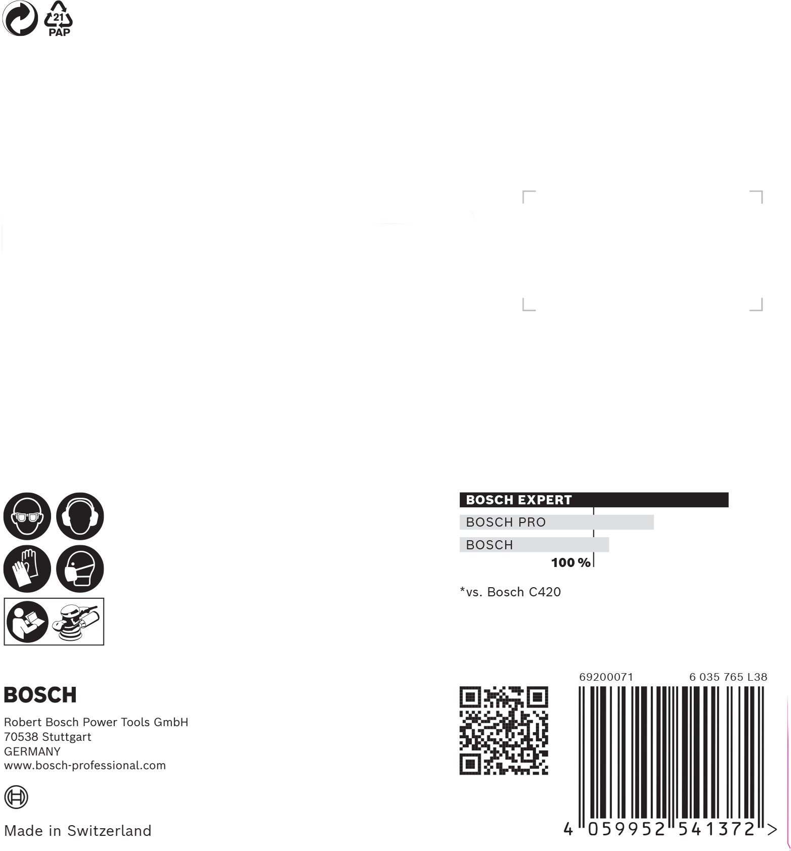 Papel de lija EXPERT C470 con 8 orificios para lijadoras excéntricas de 115 mm, G 240, 5 unidades