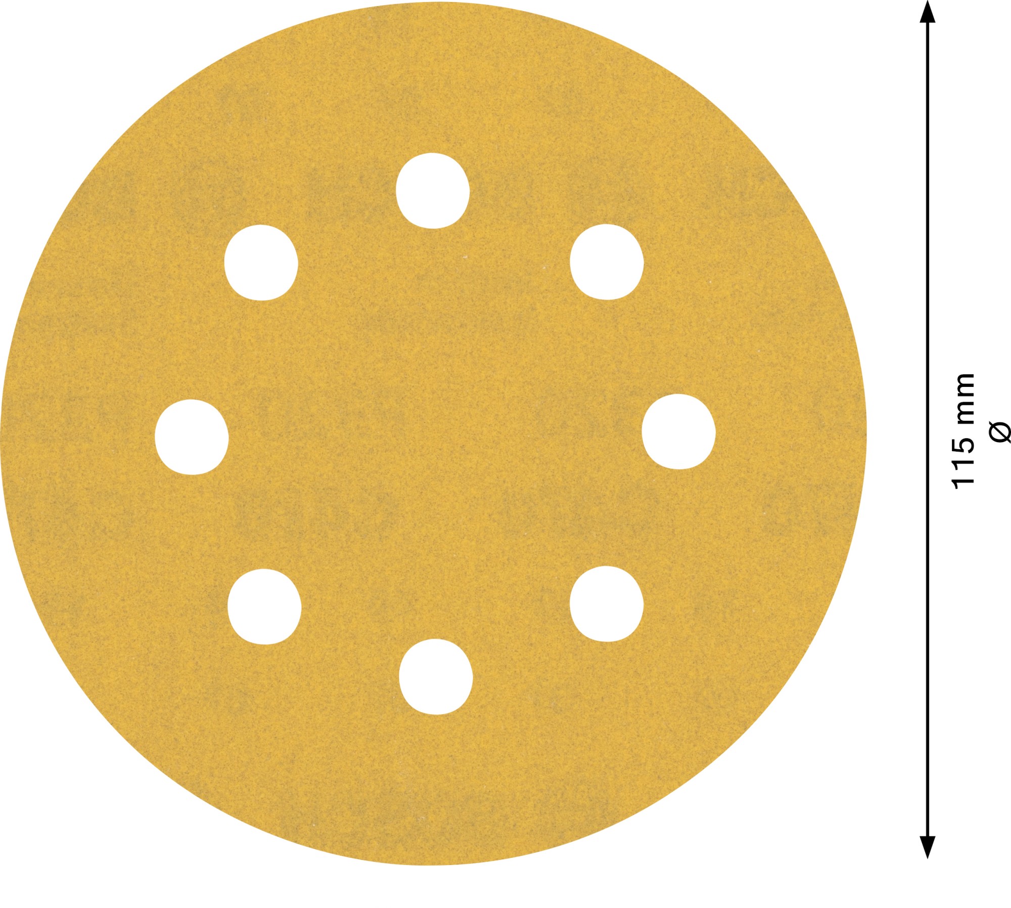Papel de lija EXPERT C470 con 8 orificios para lijadoras excéntricas de 115 mm, G 320, 5 unidades