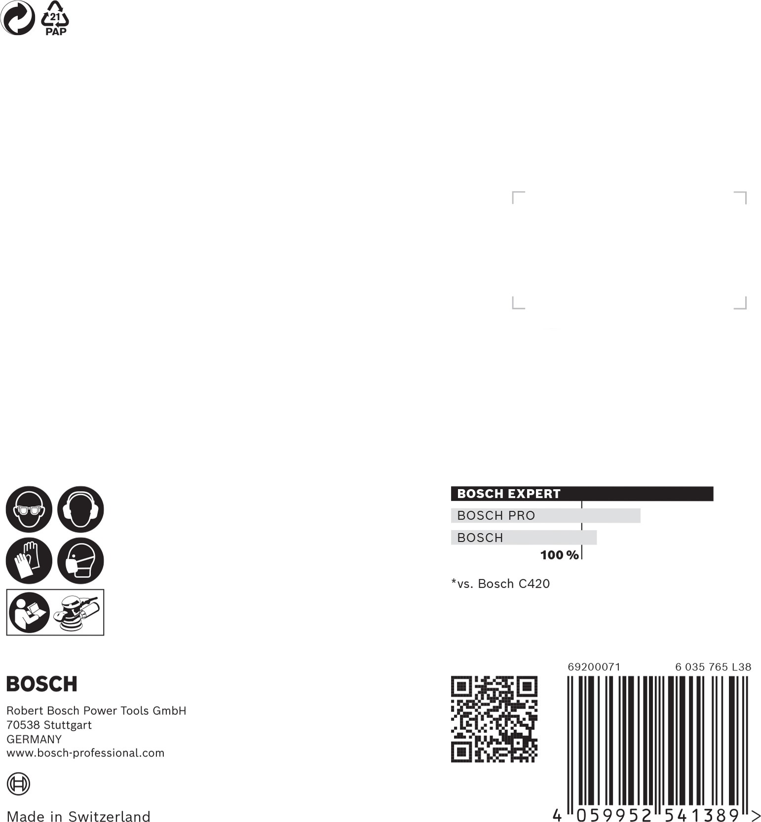 Papel de lija EXPERT C470 con 8 orificios para lijadoras excéntricas de 115 mm, G 320, 5 unidades