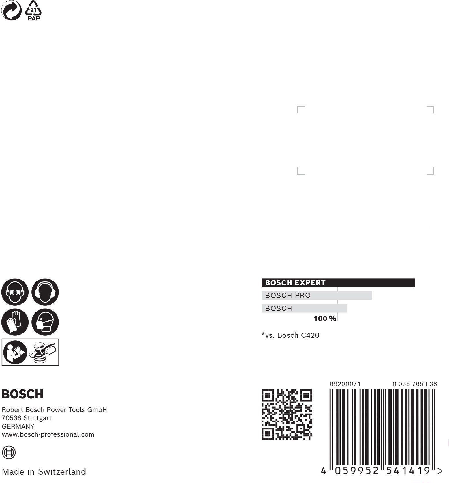 Papel de lija EXPERT C470 con 8 orificios para lijadoras excéntricas de 125 mm, G 40, 5 unidades