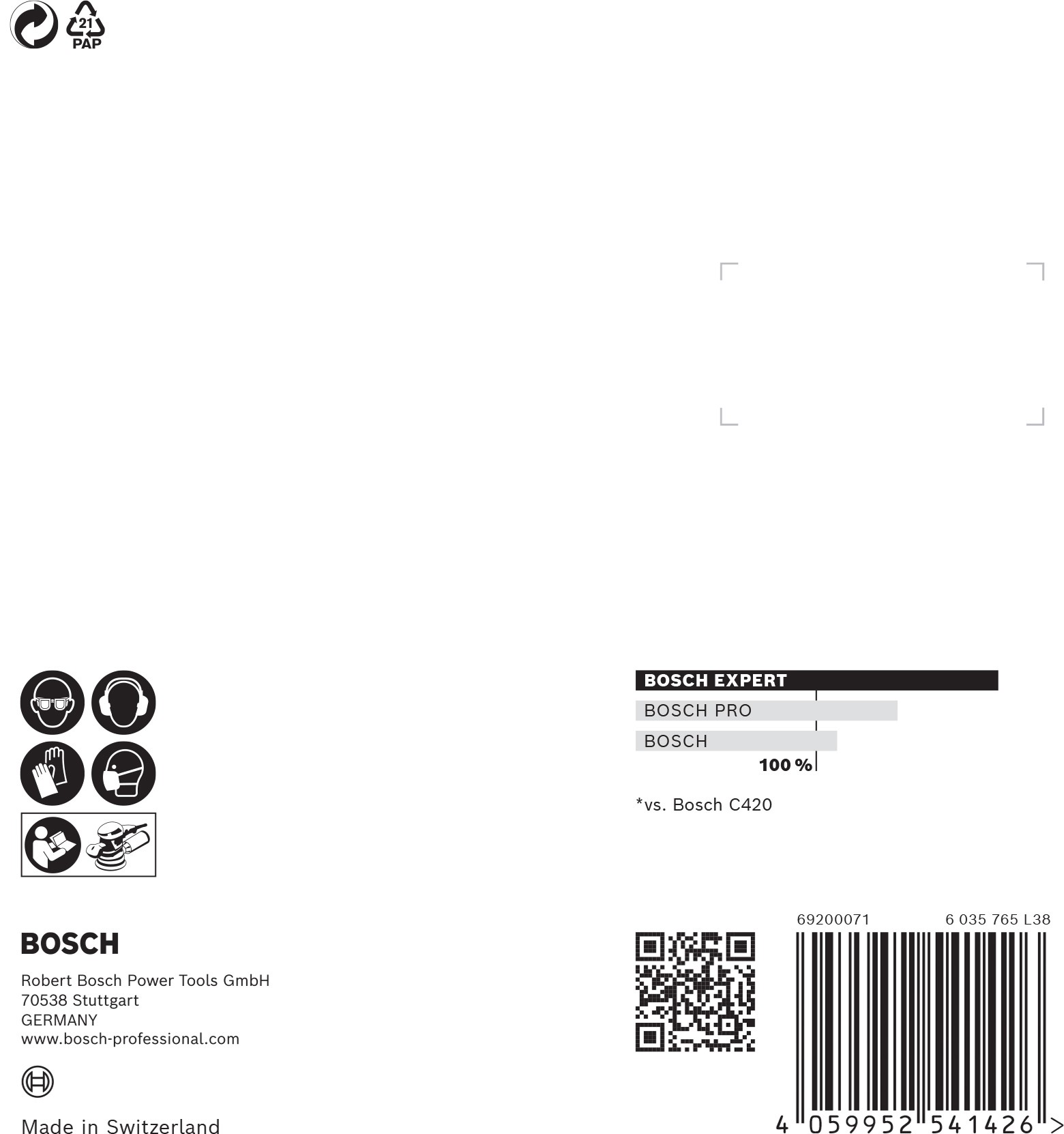 Papel de lija EXPERT C470 con 8 orificios para lijadoras excéntricas de 125 mm, G 60, 5 unidades