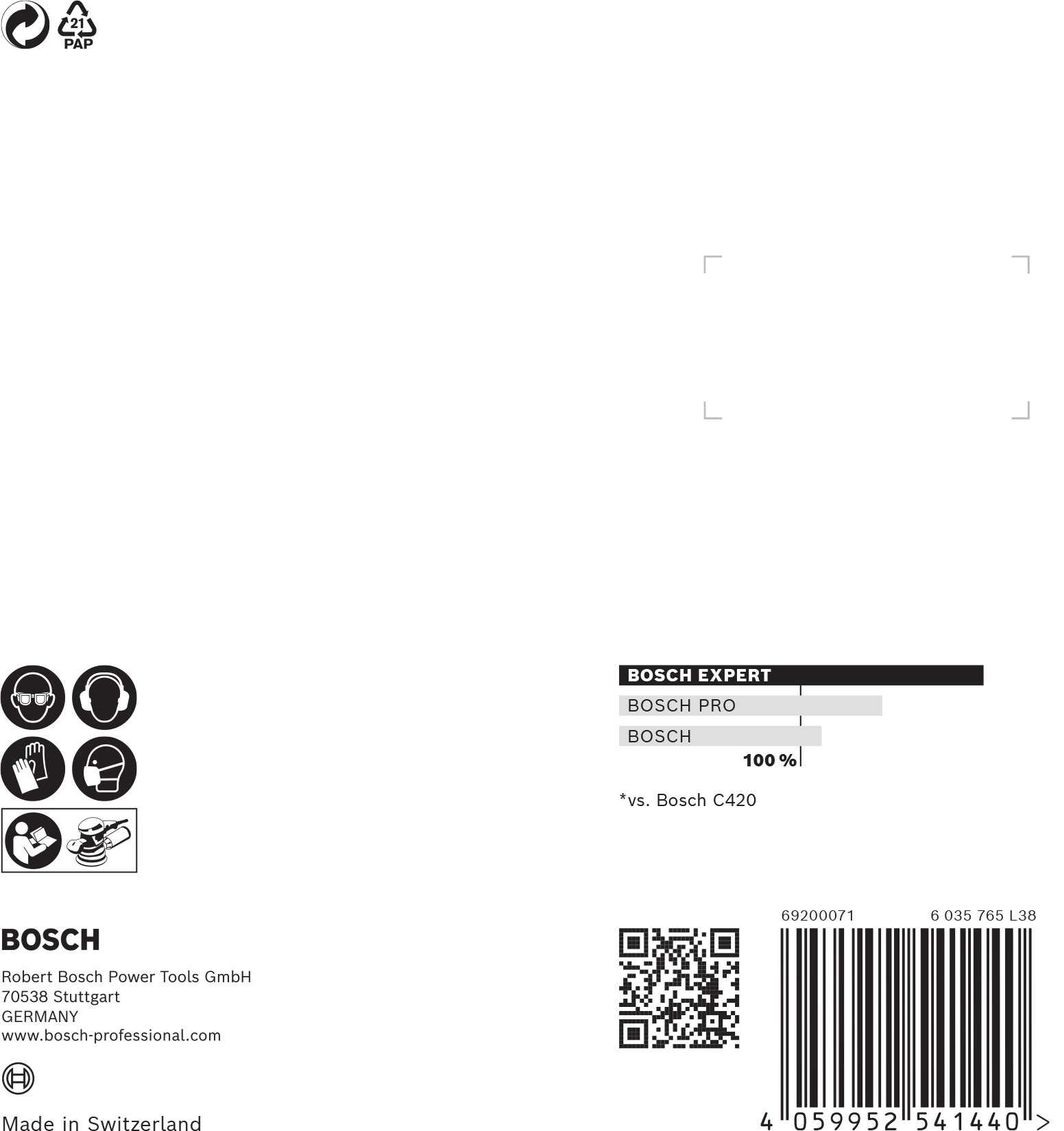 Papel de lija EXPERT C470 con 8 orificios para lijadoras excéntricas de 125 mm, G 100, 5 unidades