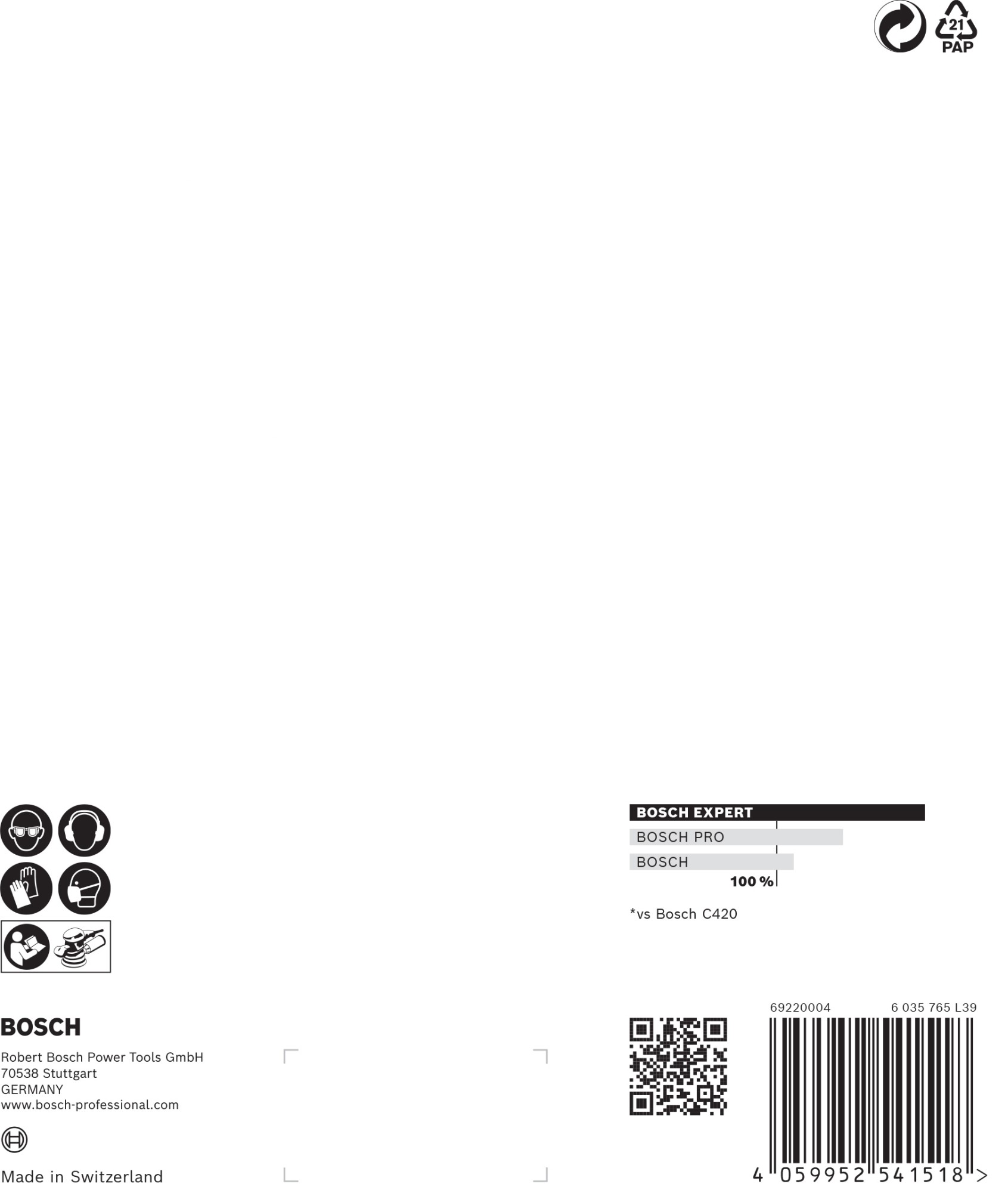 Papel de lija EXPERT C470 con 6 orificios para lijadoras excéntricas de 150 mm, G 40, 5 unidades