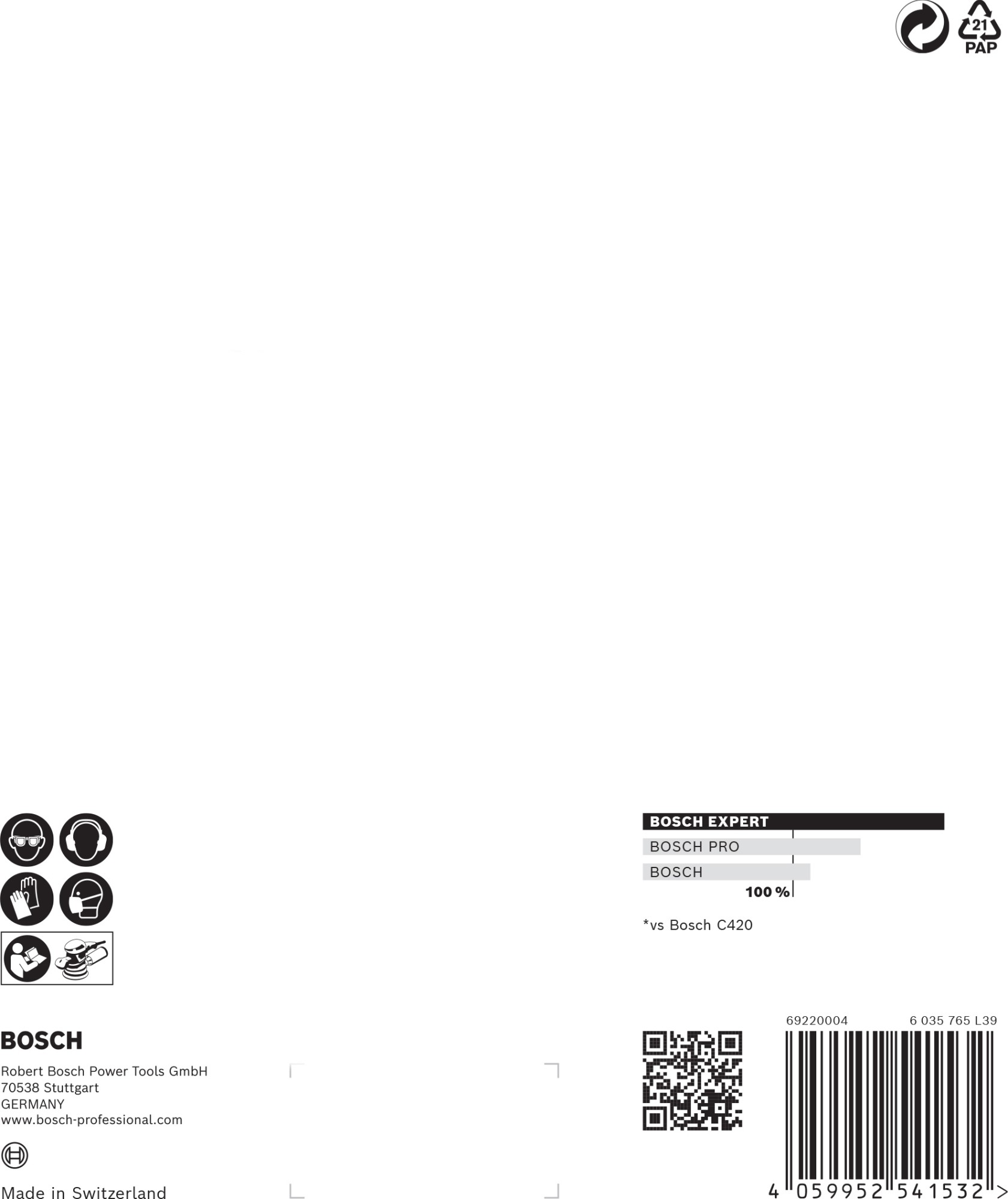 Papel de lija EXPERT C470 con 6 orificios para lijadoras excéntricas de 150 mm, G 80, 5 unidades