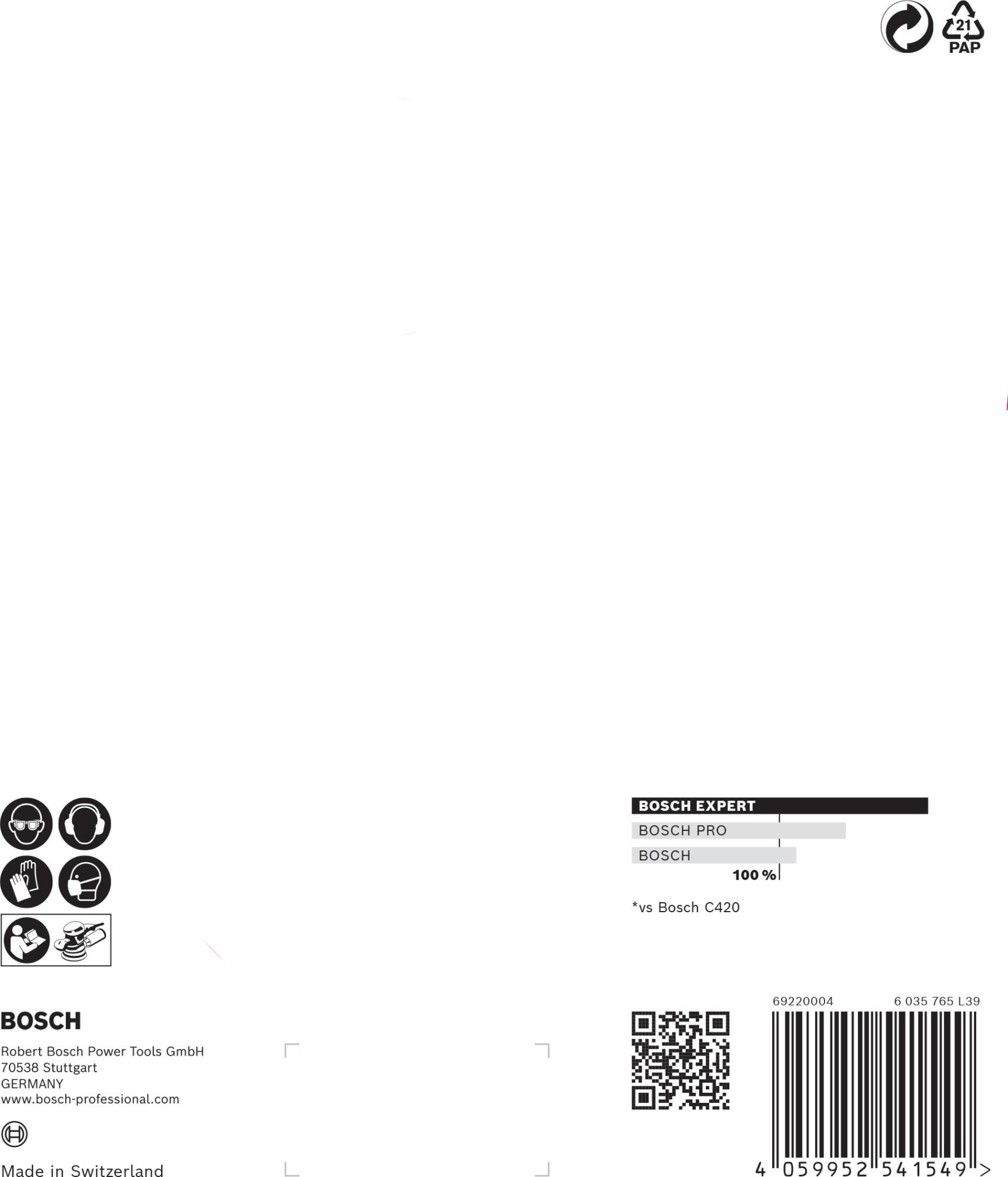 Papel de lija EXPERT C470 con 6 orificios para lijadoras excéntricas de 150 mm, G 100, 5 unidades