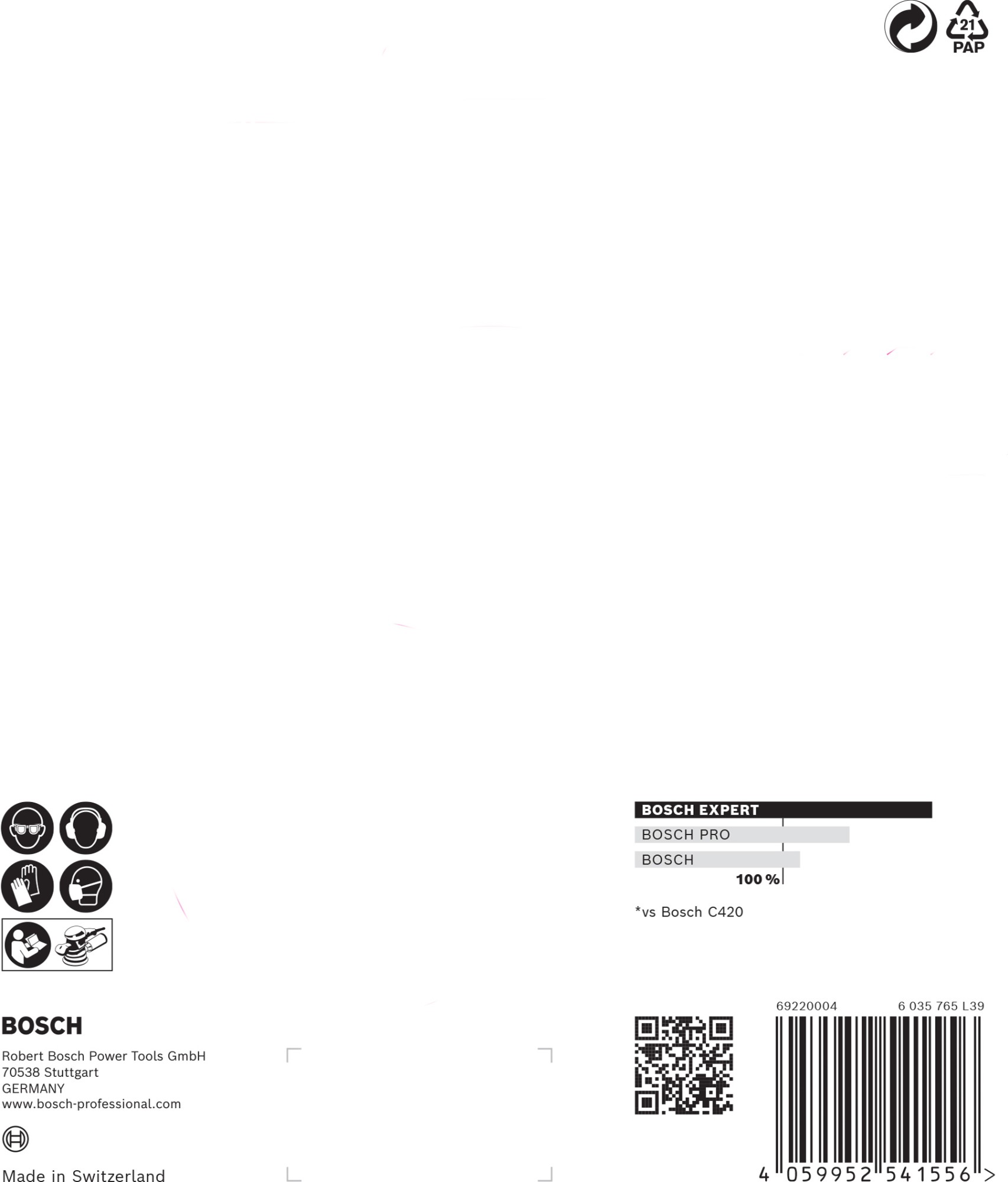 Papel de lija EXPERT C470 con 6 orificios para lijadoras excéntricas de 150 mm, G 120, 5 unidades