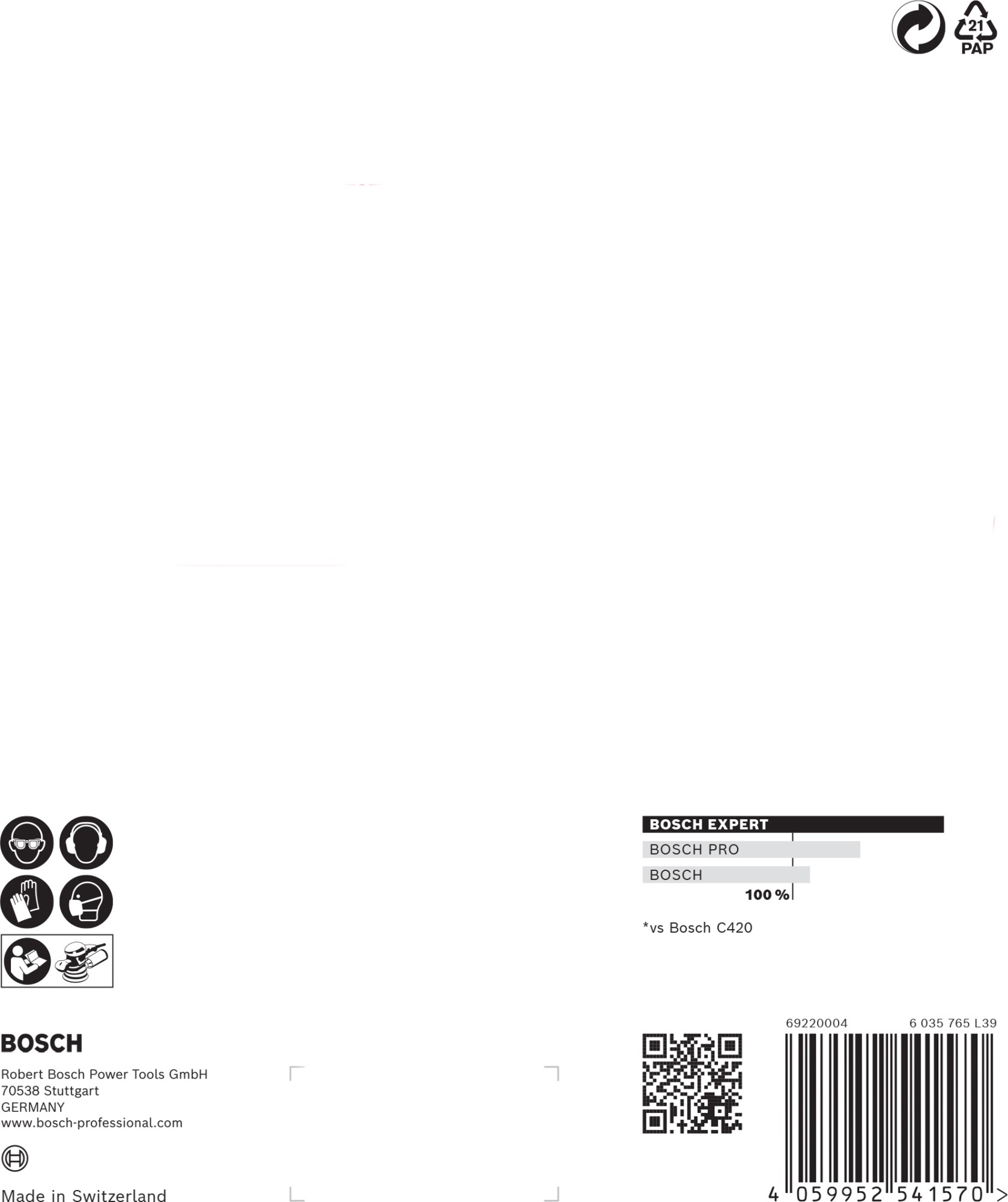 Papel de lija EXPERT C470 con 6 orificios para lijadoras excéntricas de 150 mm, G 240, 5 unidades