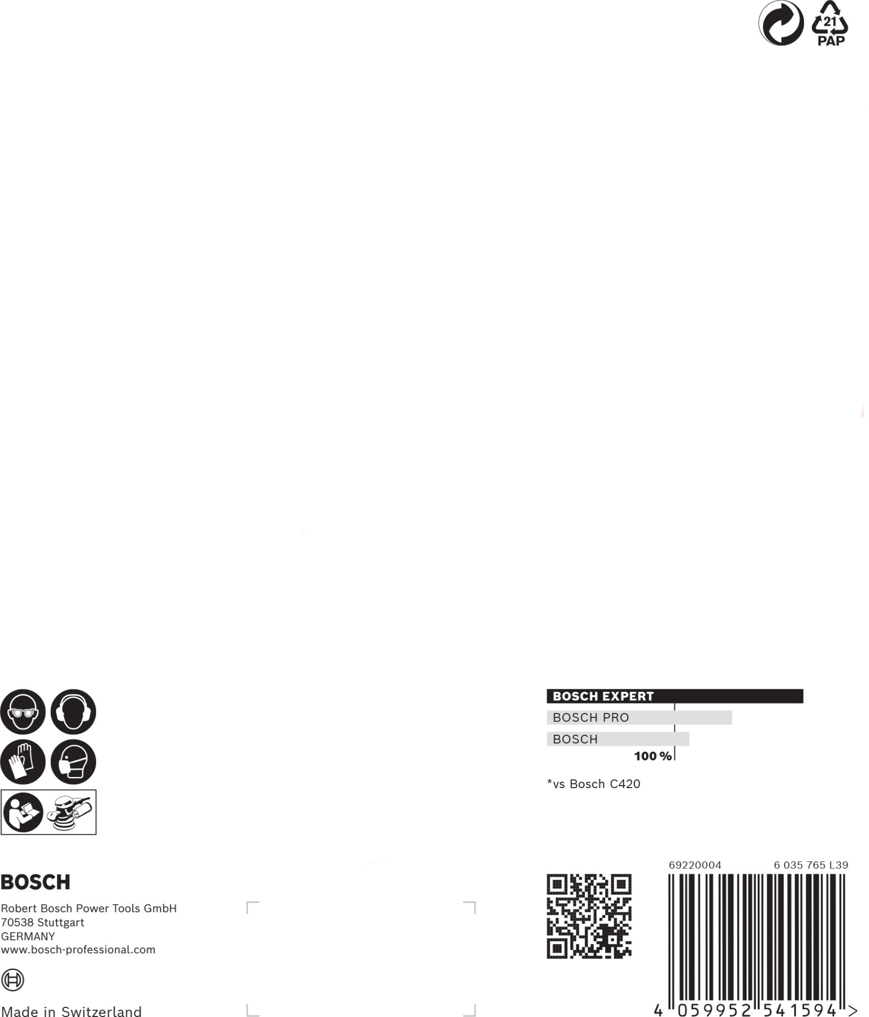 Papel de lija EXPERT C470 con 6 orificios para lijadoras excéntricas de 150 mm, G 400, 5 unidades