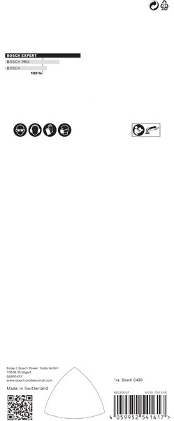 Papel de lija EXPERT C470 para lijadoras delta de 93 mm, G 40, 5 unidades