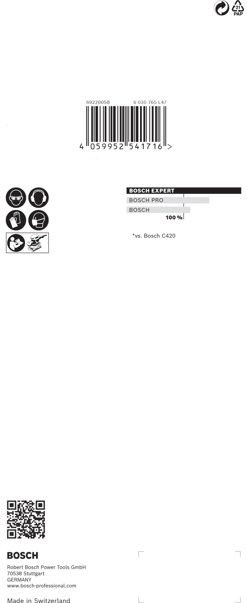 Papel de lija EXPERT C470 con 8 orificios para lijadoras orbitales 93 x 230 mm, G 40 10 unidades