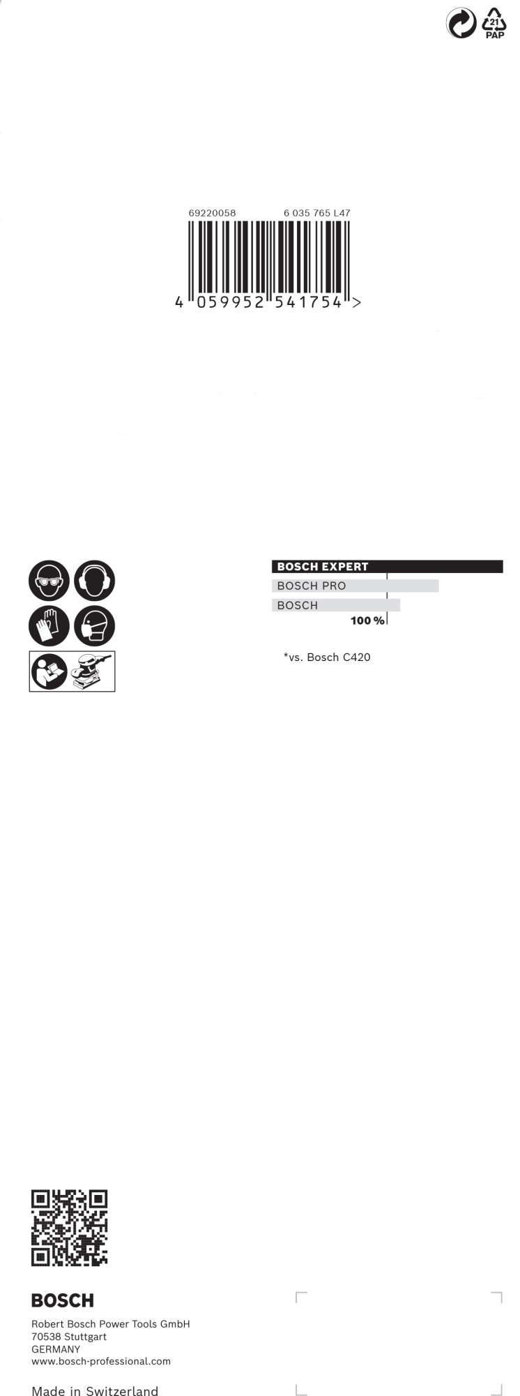 Papel de lija EXPERT C470 con 8 orificios para lijadoras orbitales 93 x 230 mm, G 180 10 unidades