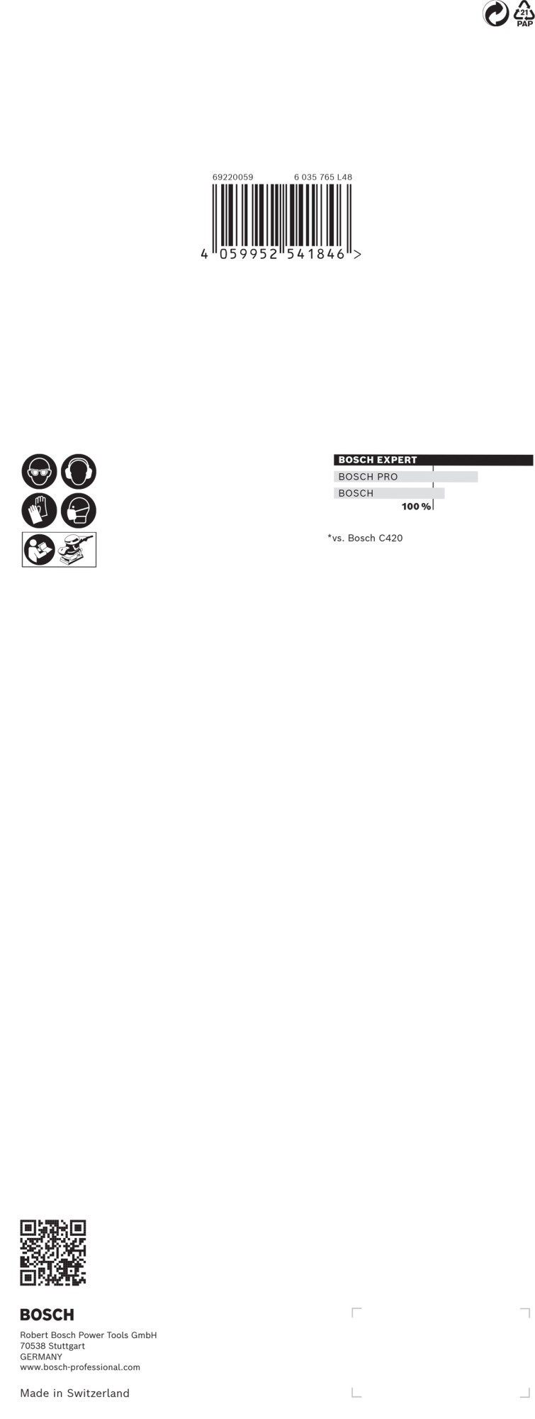 Papel de lija EXPERT C470 con 14 orificios para lijadoras orbitales 115 x 280 mm, G 40 10 unidades