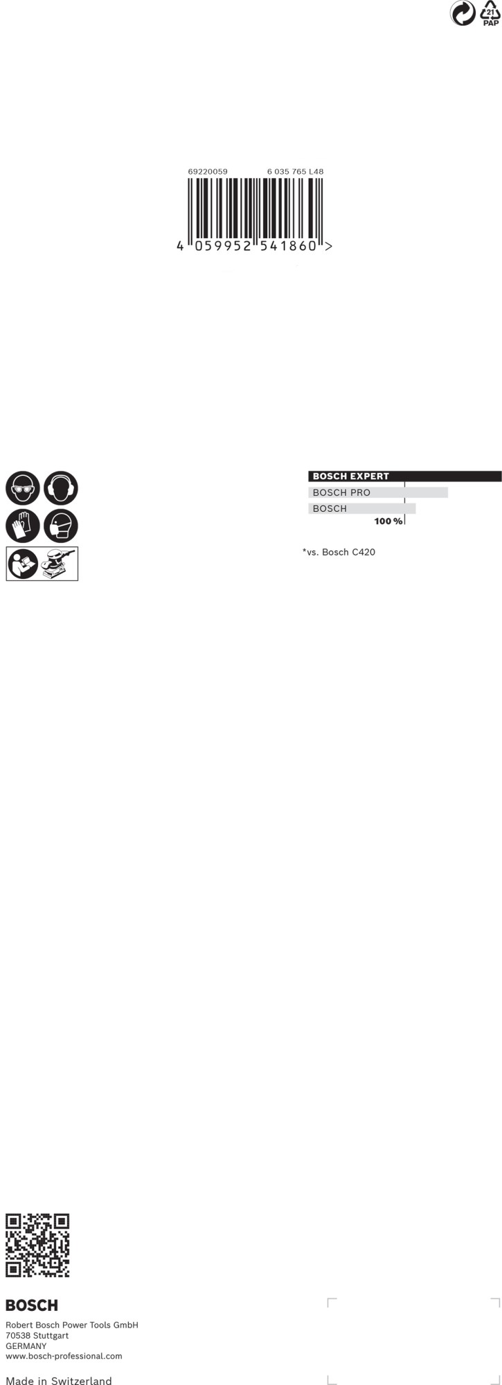 Papel de lija EXPERT C470 con 14 orificios para lijadoras orbitales 115 x 280 mm, G 80 10 unidades