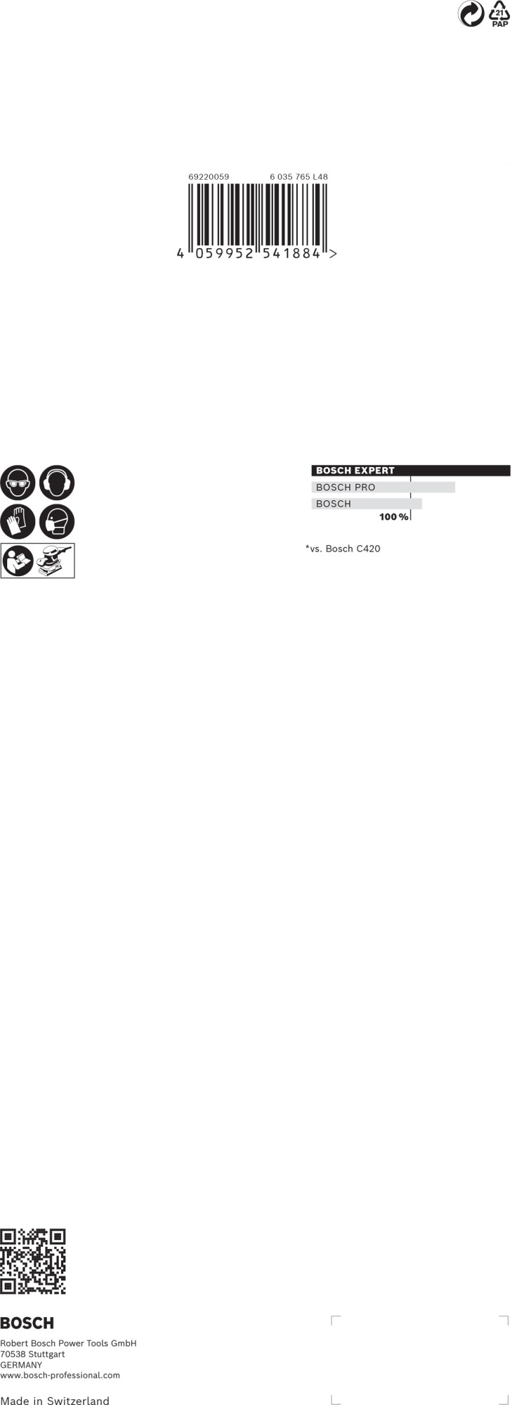 Papel de lija EXPERT C470 con 14 orificios para lijadoras orbitales 115 x 280 mm, G 180 10 unidades