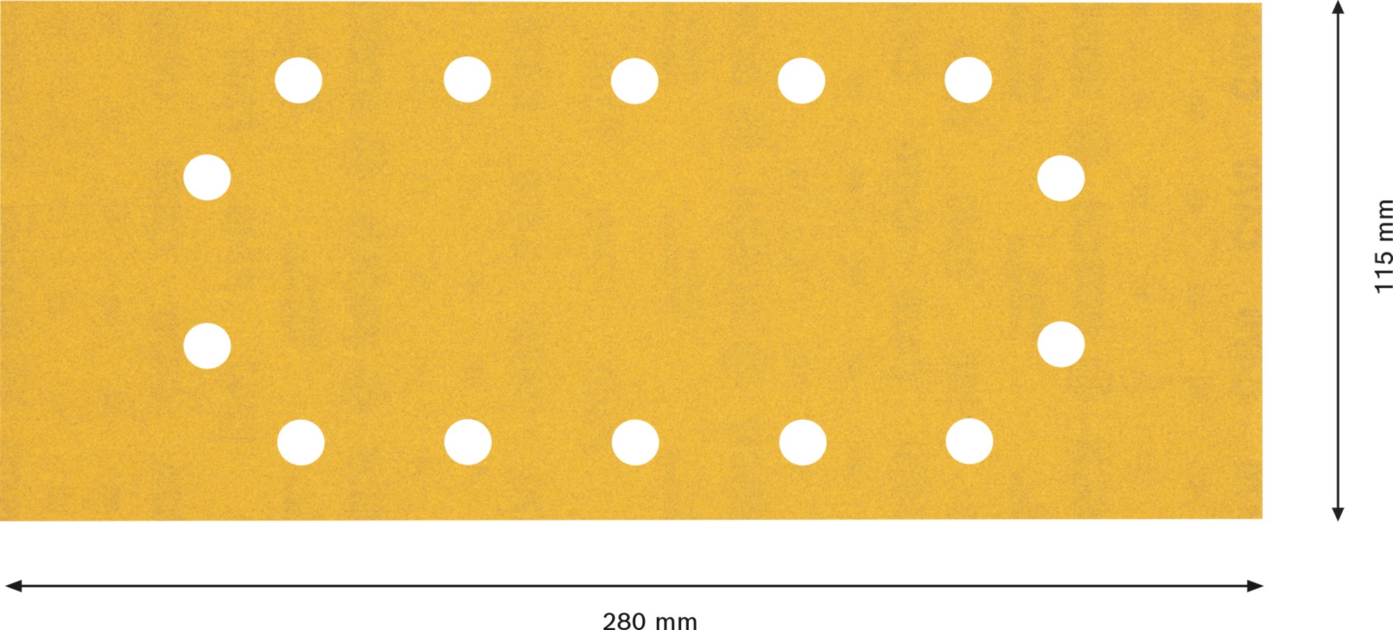 Papel de lija EXPERT C470 con 14 orificios para lijadoras orbitales 115 x 280 mm, G 240 10 unidades