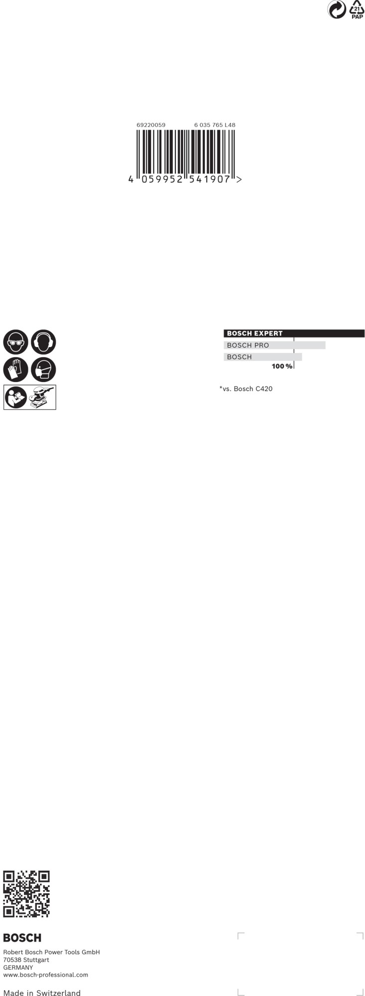 Papel de lija EXPERT C470 con 14 orificios para lijadoras orbitales 115 x 280 mm, G 400 10 unidades