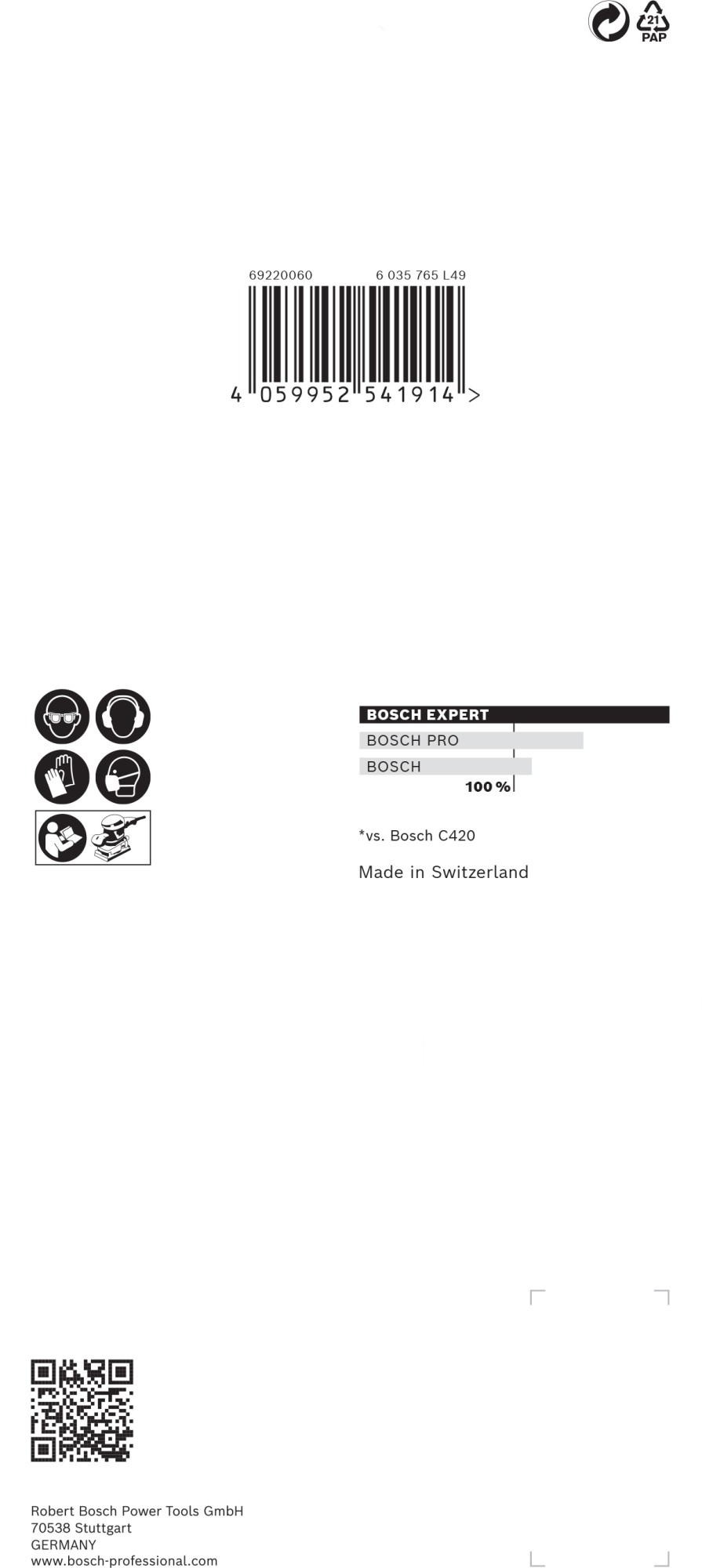 Papel de lija EXPERT C470 con 8 orificios para lijadoras orbitales 93 x 186 mm, G 40 10 unidades