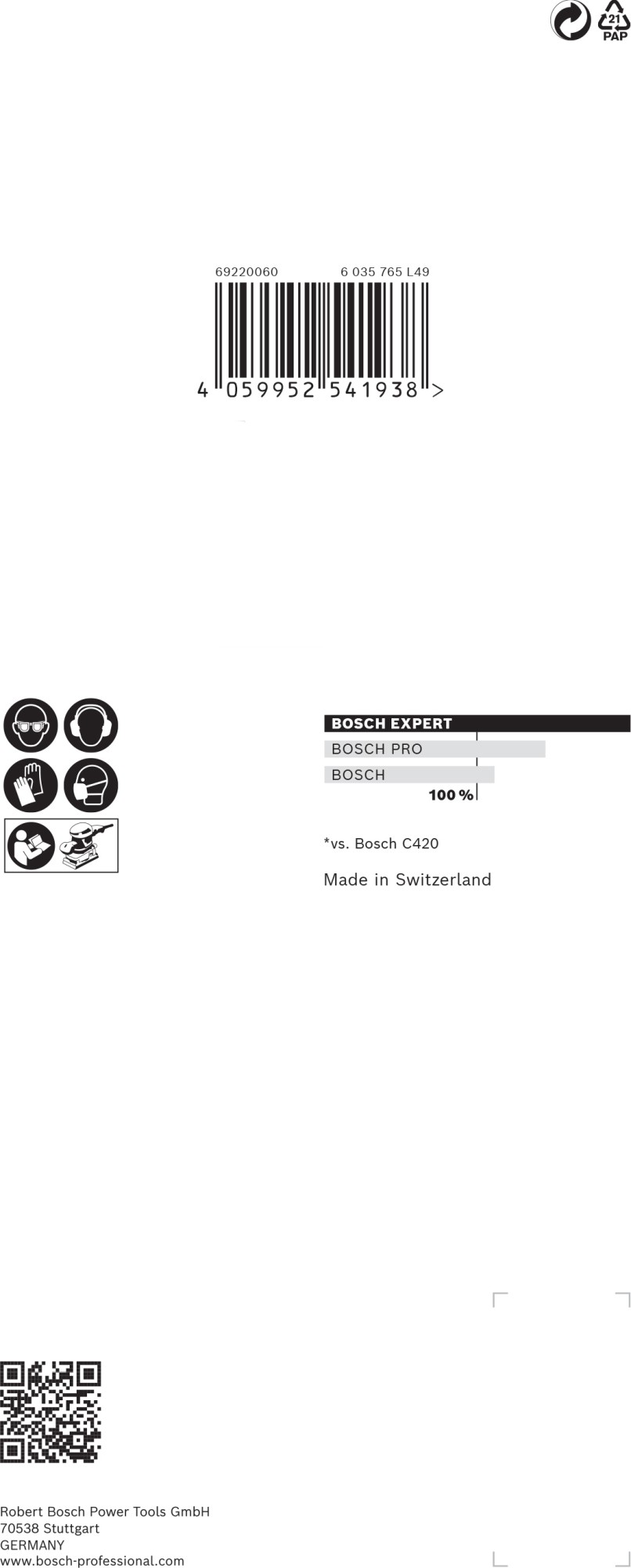 Papel de lija EXPERT C470 con 8 orificios para lijadoras orbitales 93 x 186 mm, G 80 10 unidades