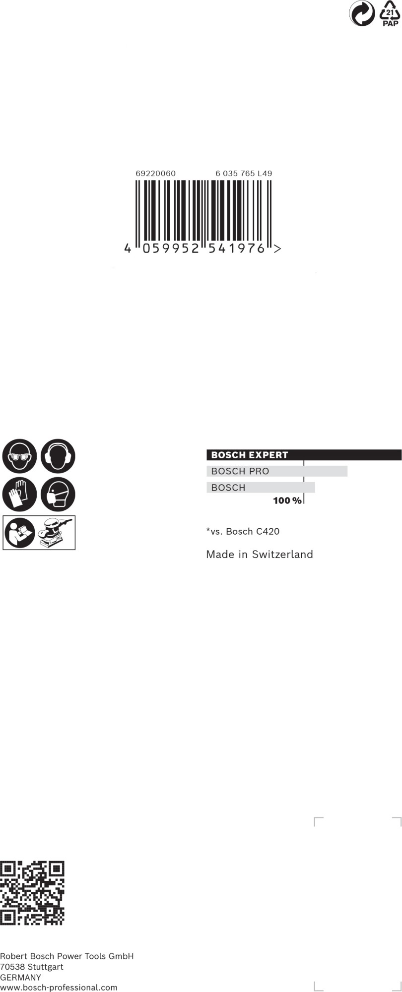 Papel de lija EXPERT C470 con 8 orificios para lijadoras orbitales 93 x 186 mm, G 400 10 unidades