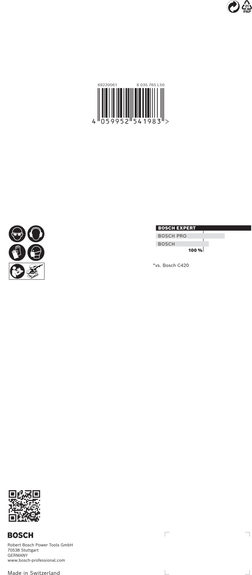 Papel de lija EXPERT C470 con 14 orificios para lijadoras orbitales 115 x 230 mm, G 40 10 unidades