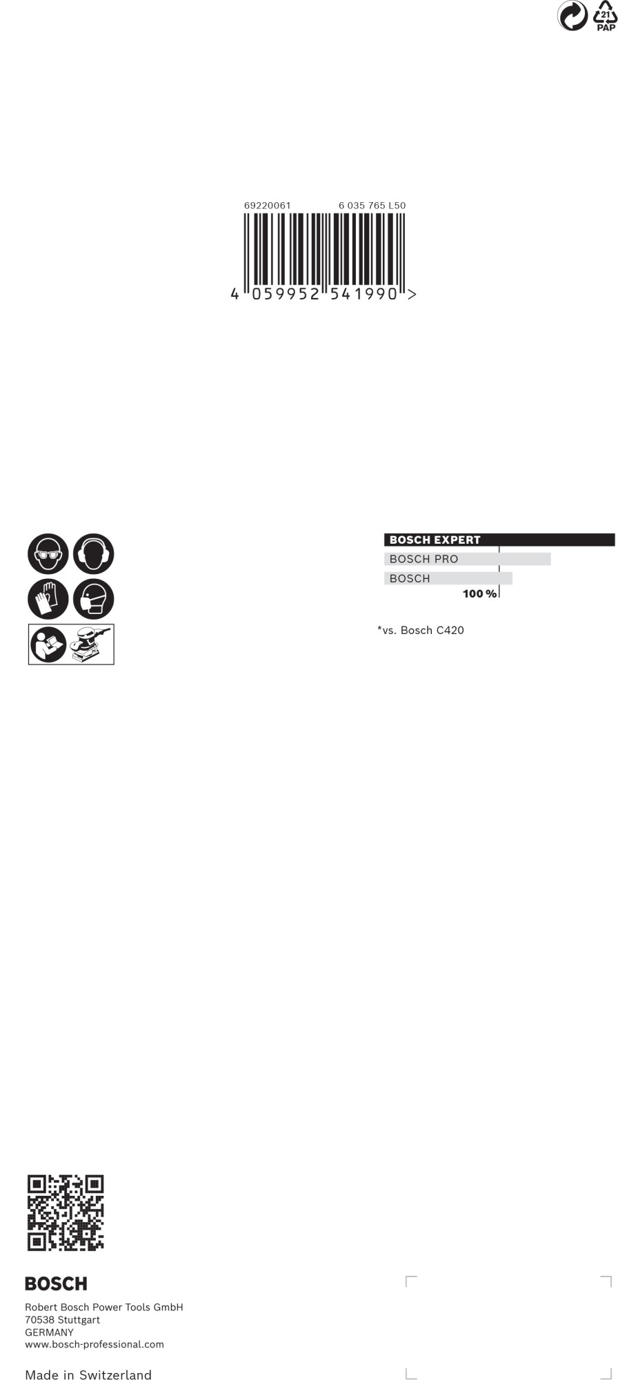 Papel de lija EXPERT C470 con 14 orificios para lijadoras orbitales 115 x 230 mm, G 60 10 unidades