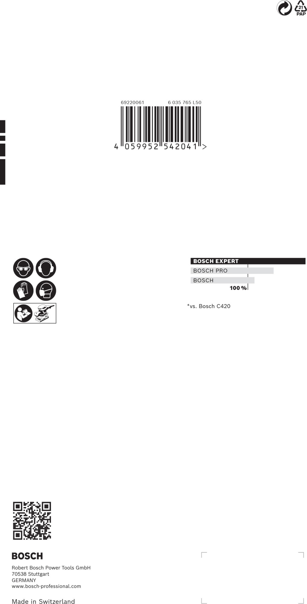 Papel de lija EXPERT C470 con 14 orificios para lijadoras orbitales 115 x 230 mm, G 400 10 unidades