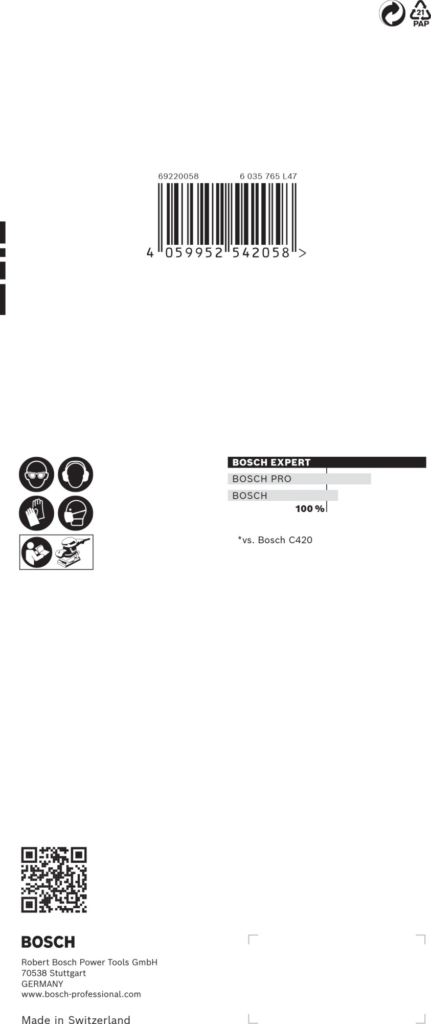 Papel de lija EXPERT C470 sin orificios para lijadoras orbitales de 93 x 230 mm, G 320, 10 unidades