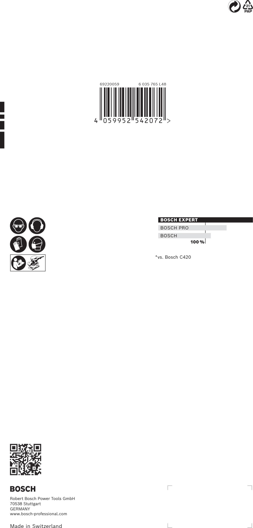 Papel de lija EXPERT C470 con 14 orificios para lijadoras orbitales 115 x 280 mm, G 320 10 unidades